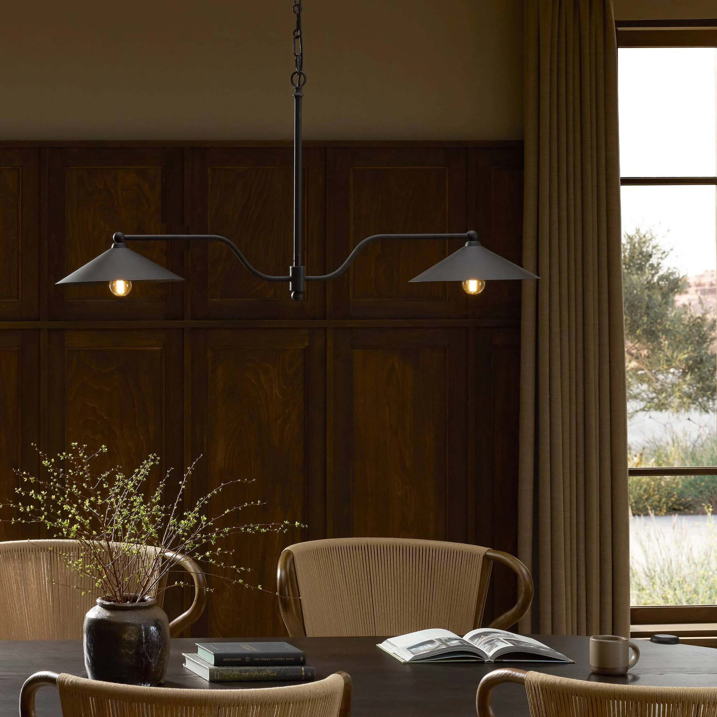Brecken Linear Chandelier, Dark Bronze by Amber Lewis x Four Hands - Image 6