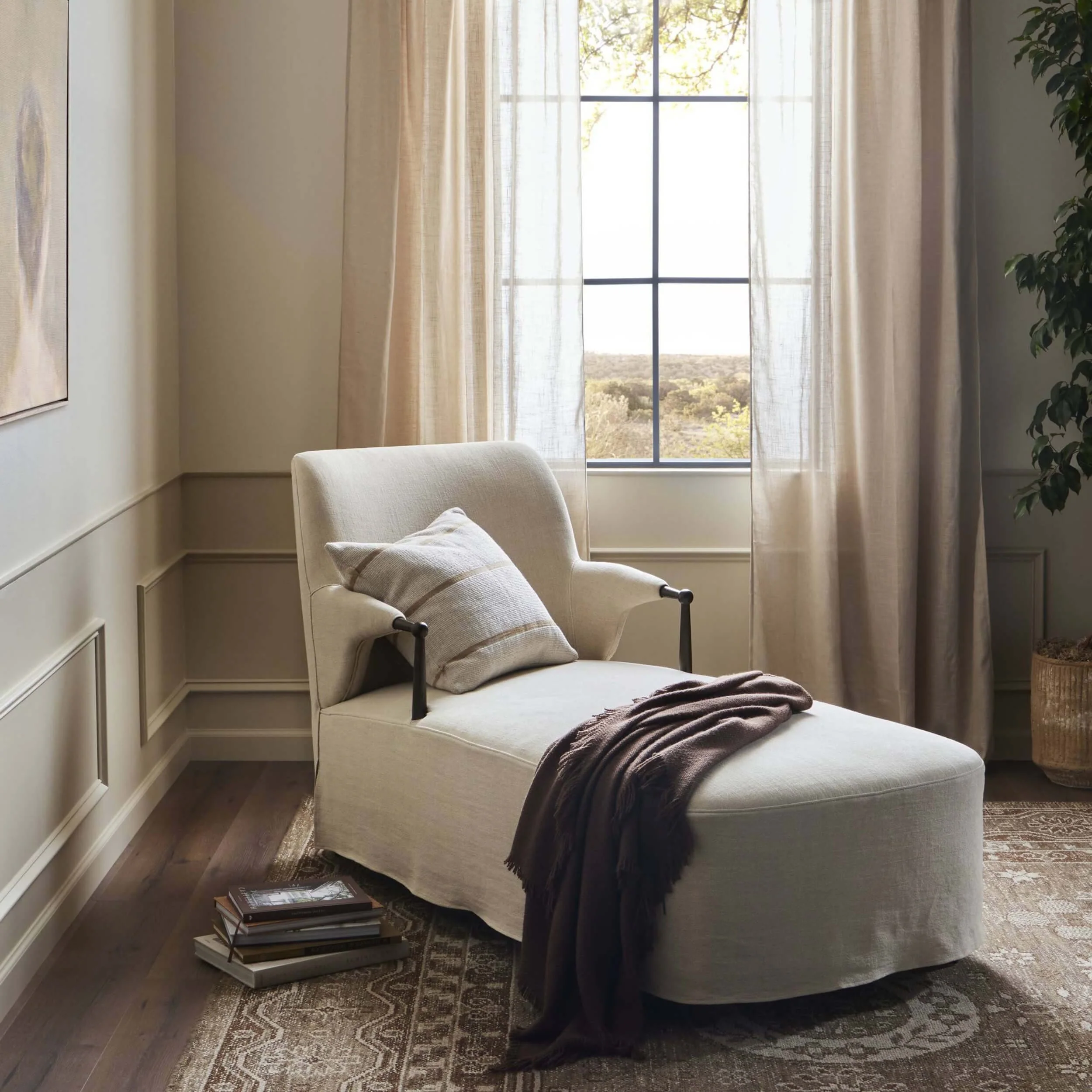 Brently Chaise, Broadway Dune by Amber Lewis x Four Hands - Image 5
