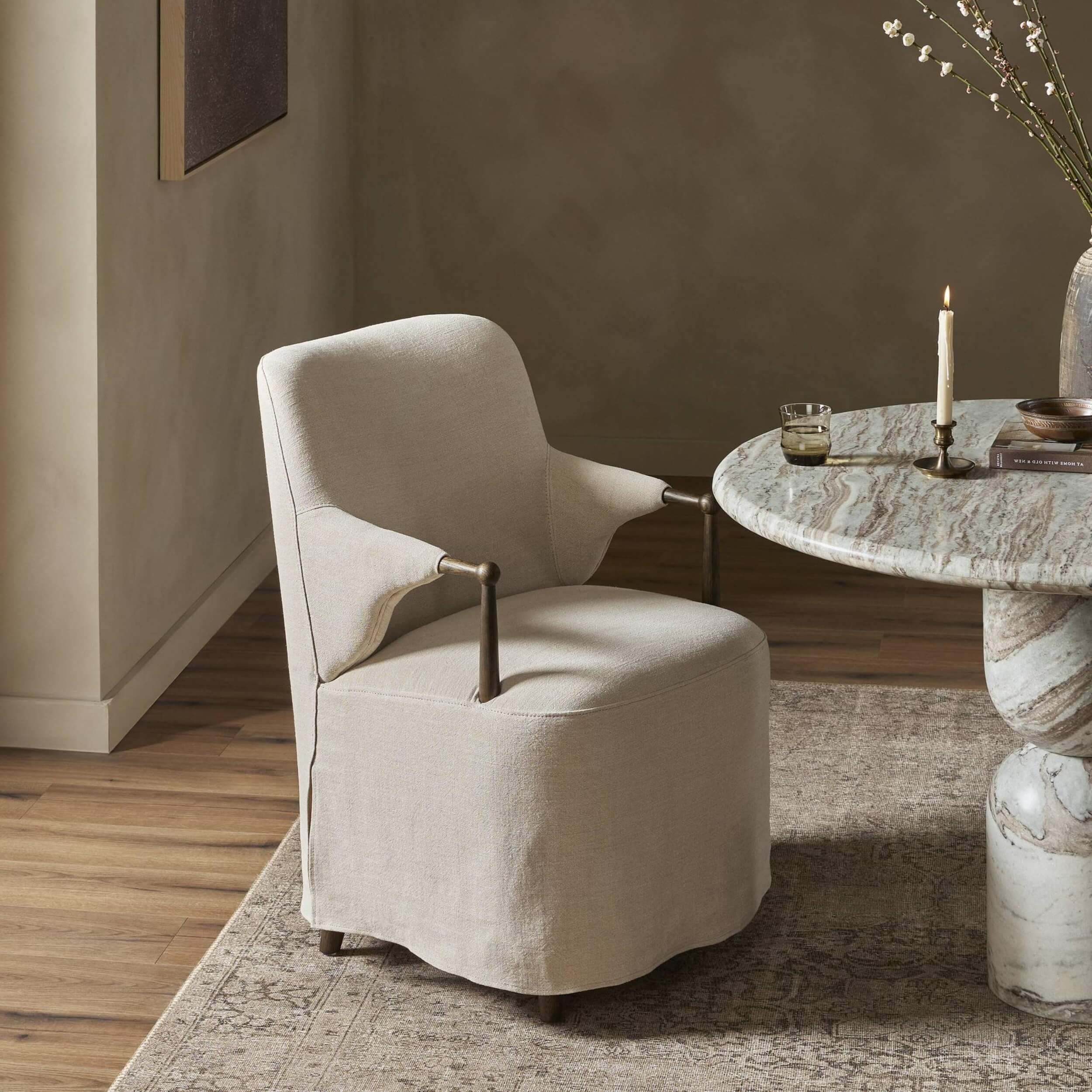 Brently Dining Arm Chair, Broadway Dune by Amber Lewis x Four Hands - Image 5