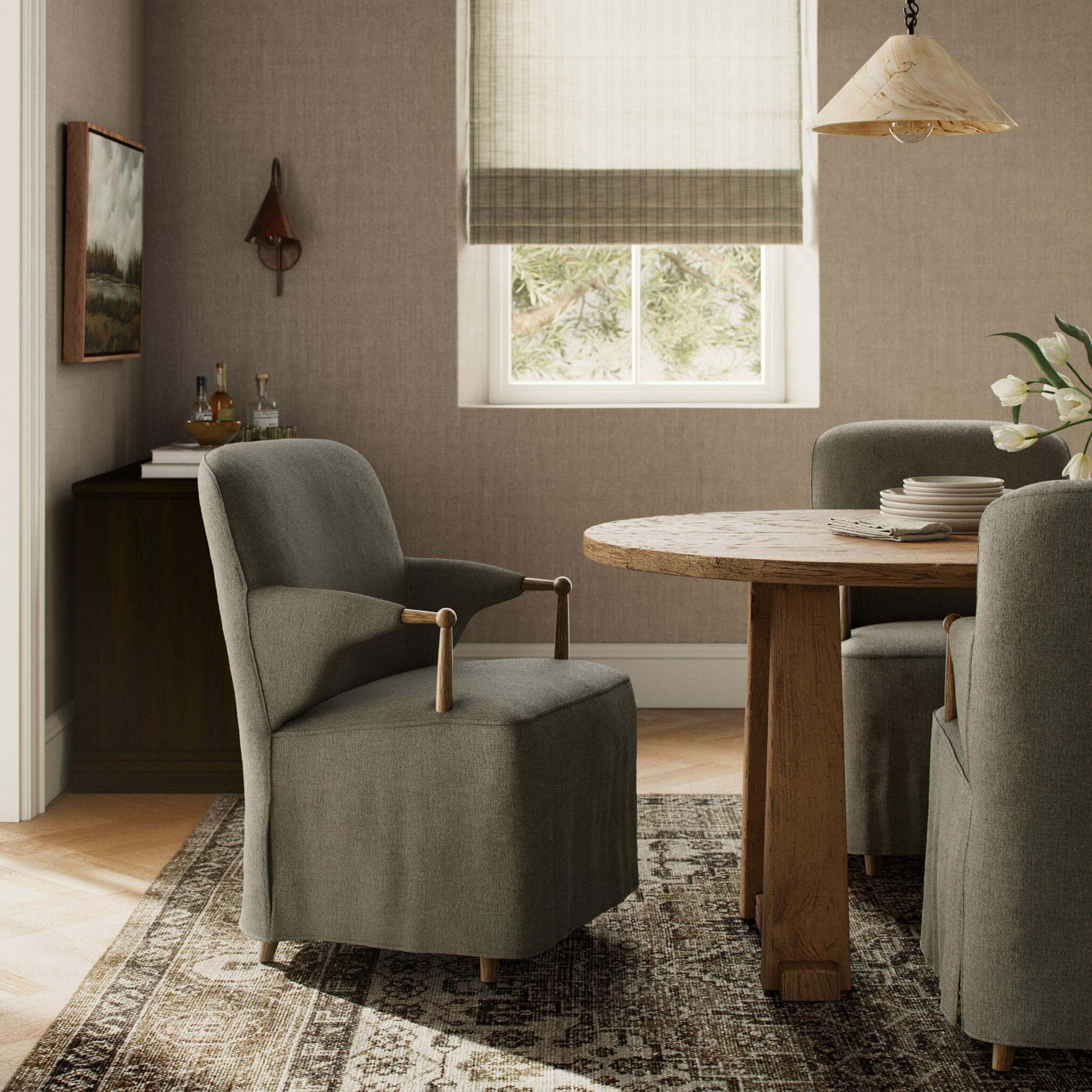 Brently Dining Arm Chair, Broadway Olive by Amber Lewis x Four Hands - Image 5