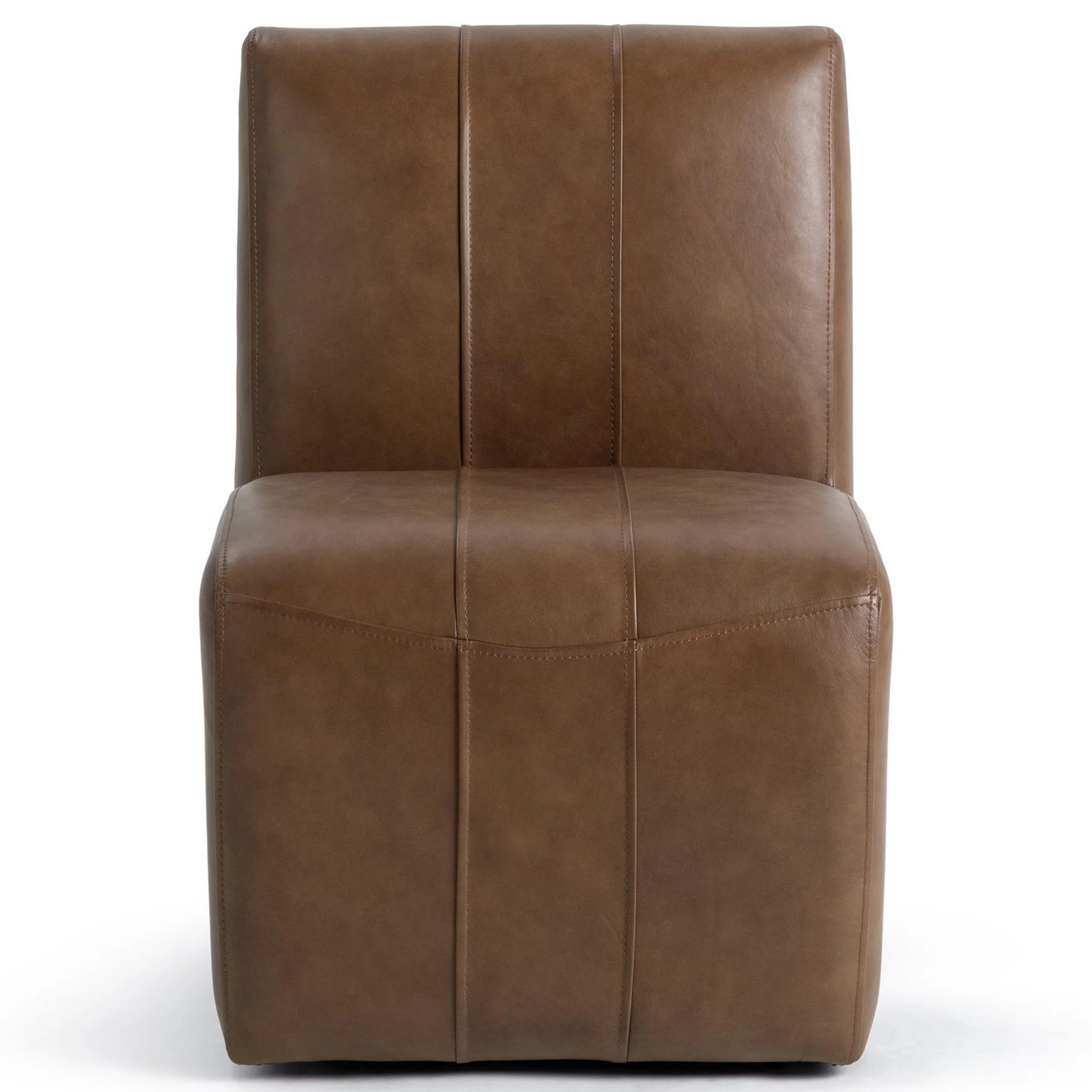 Brighton Leather Dining Chair, Rich Cocoa, Set of 2 - Image 2