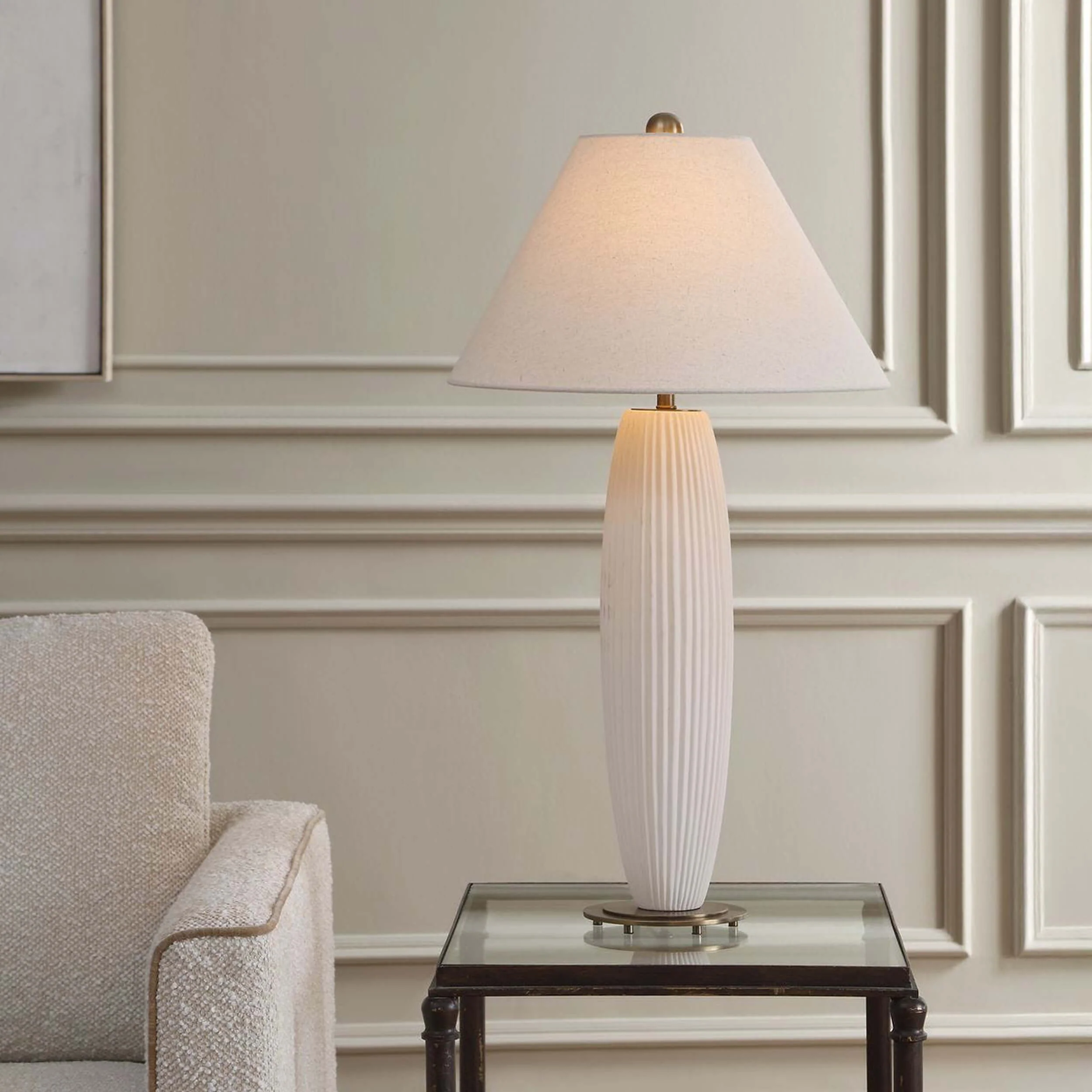 Brinsley Table Lamp, Ivory - Image 6