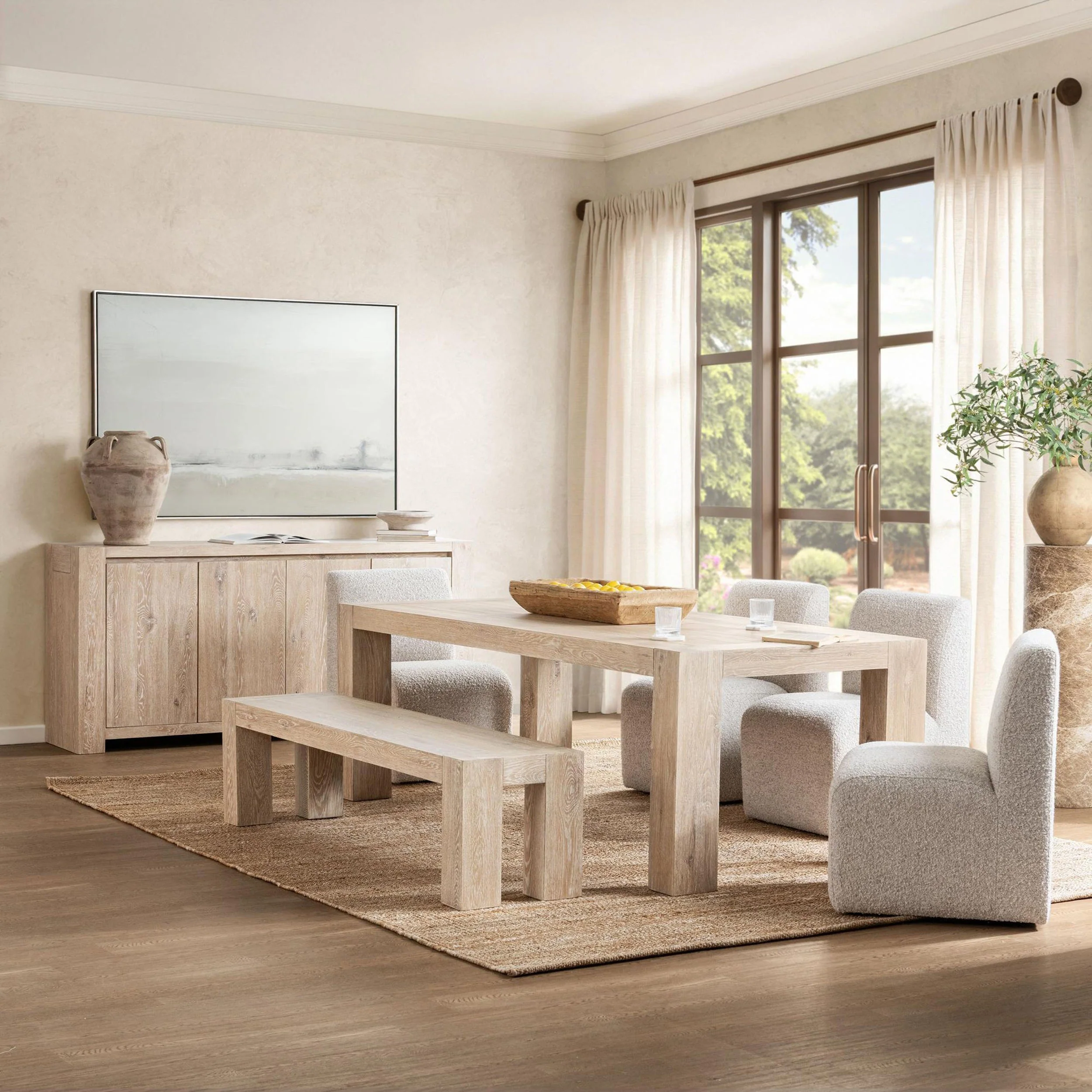Bristol Rectangular Dining Table, Aged Cream - Image 5