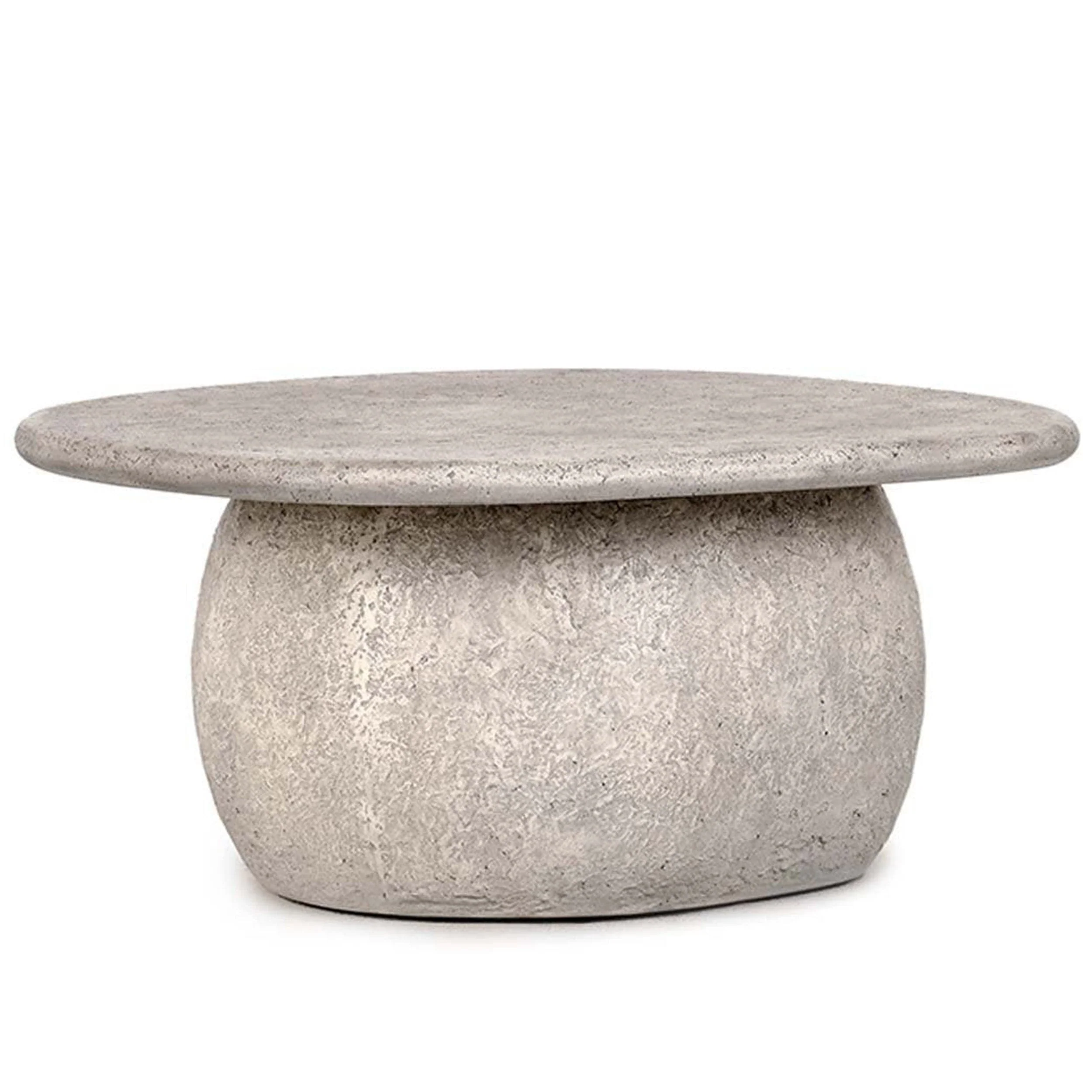 Britney Outdoor Round Coffee Table, Light Gray - Image 2