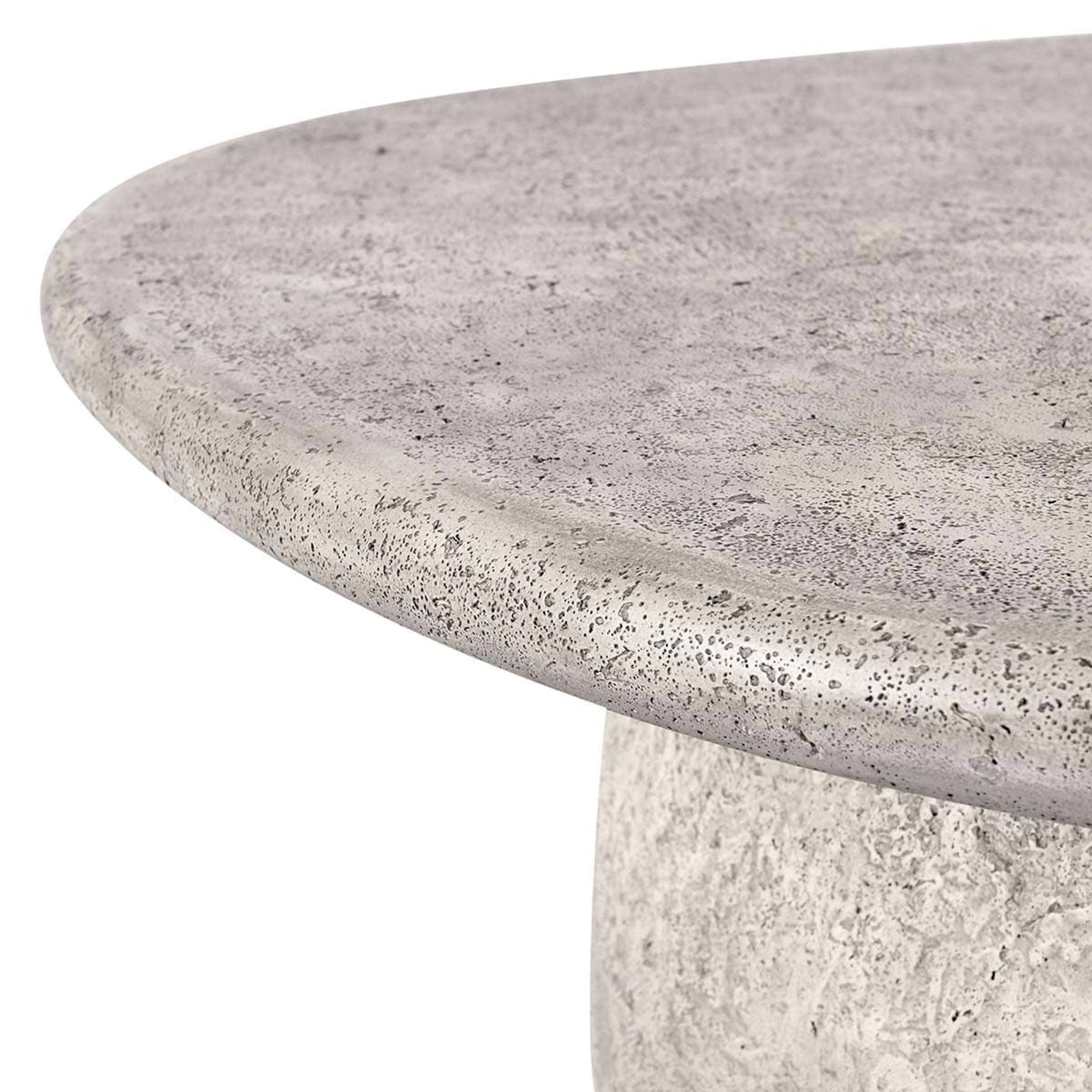 Britney Outdoor Round Coffee Table, Light Gray - Image 4