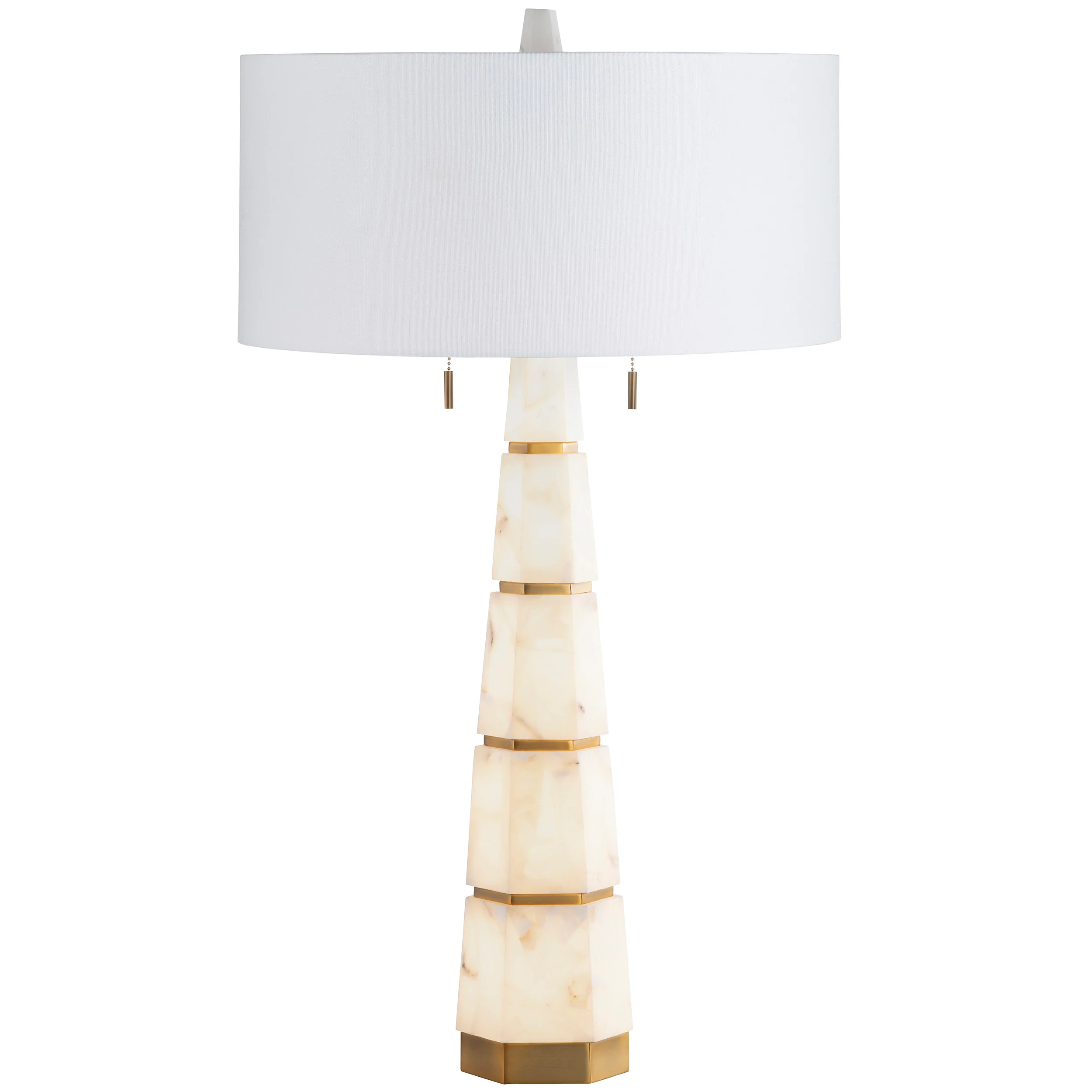 Bronte Lamp w/ Night Light, White Alabaster - Image 2