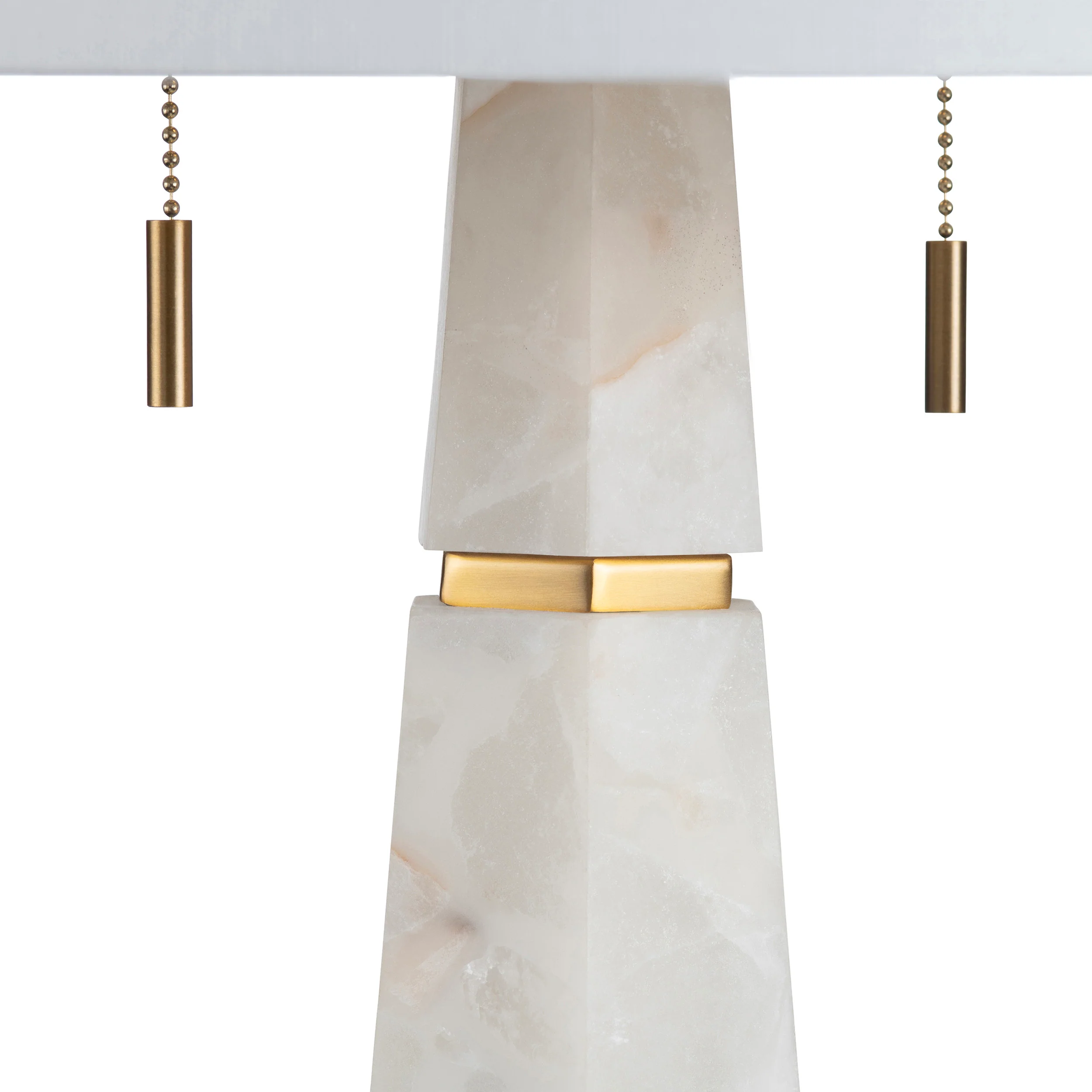 Bronte Lamp w/ Night Light, White Alabaster - Image 3