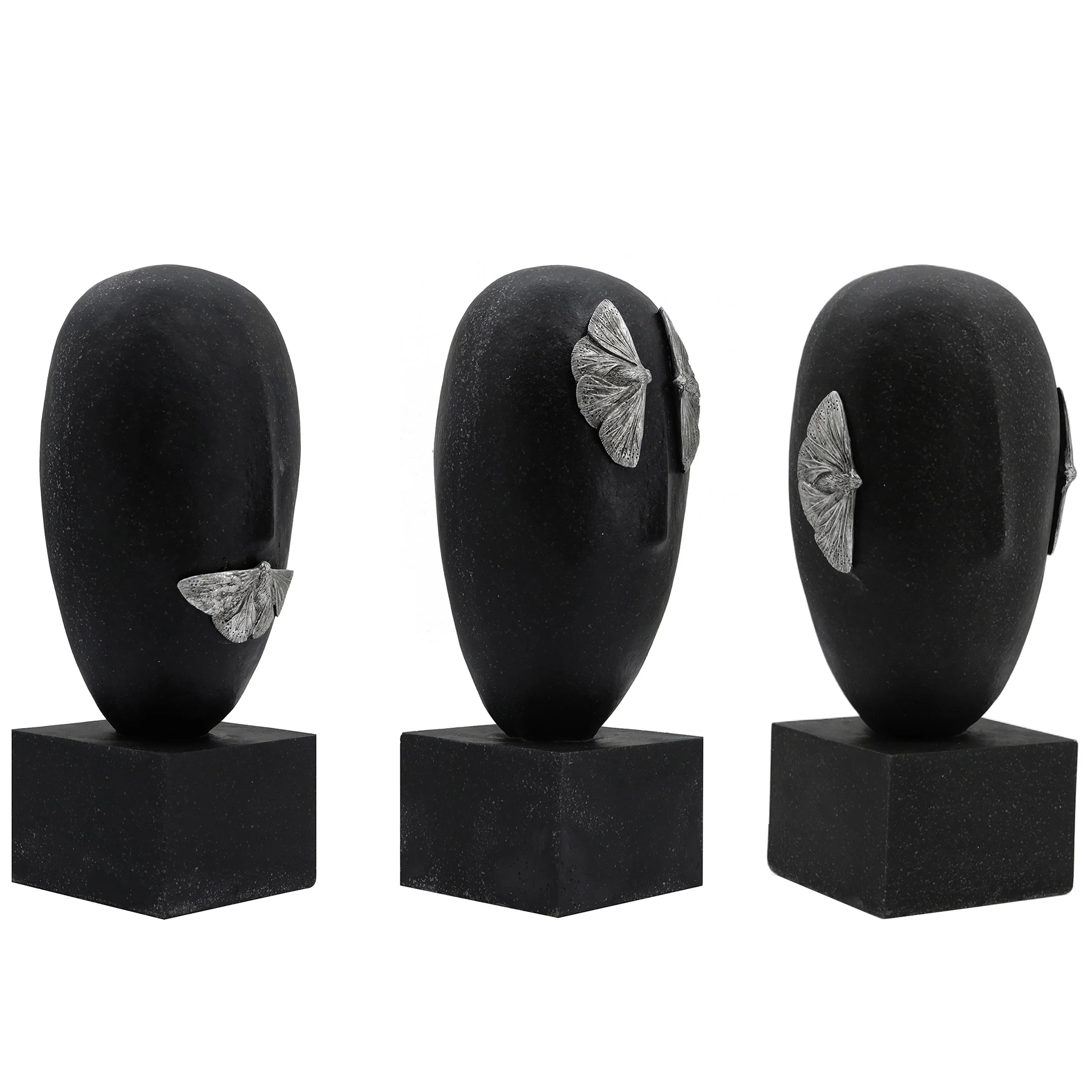 Bruges See, Hear, and Speak No Evil Statuary, Black, Set of 3 - Image 2