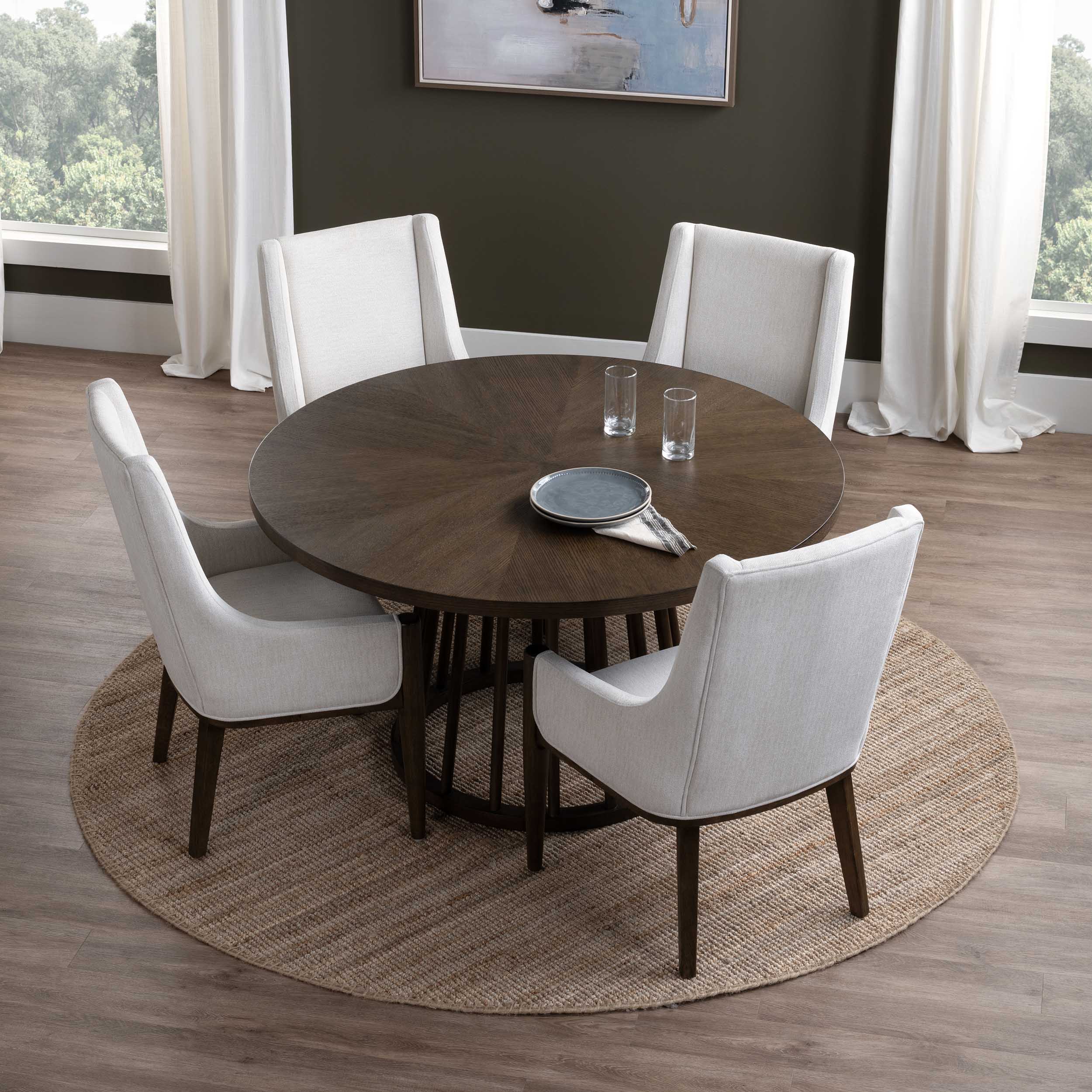 Brunswick Round Dining Table, Brown - Image 5