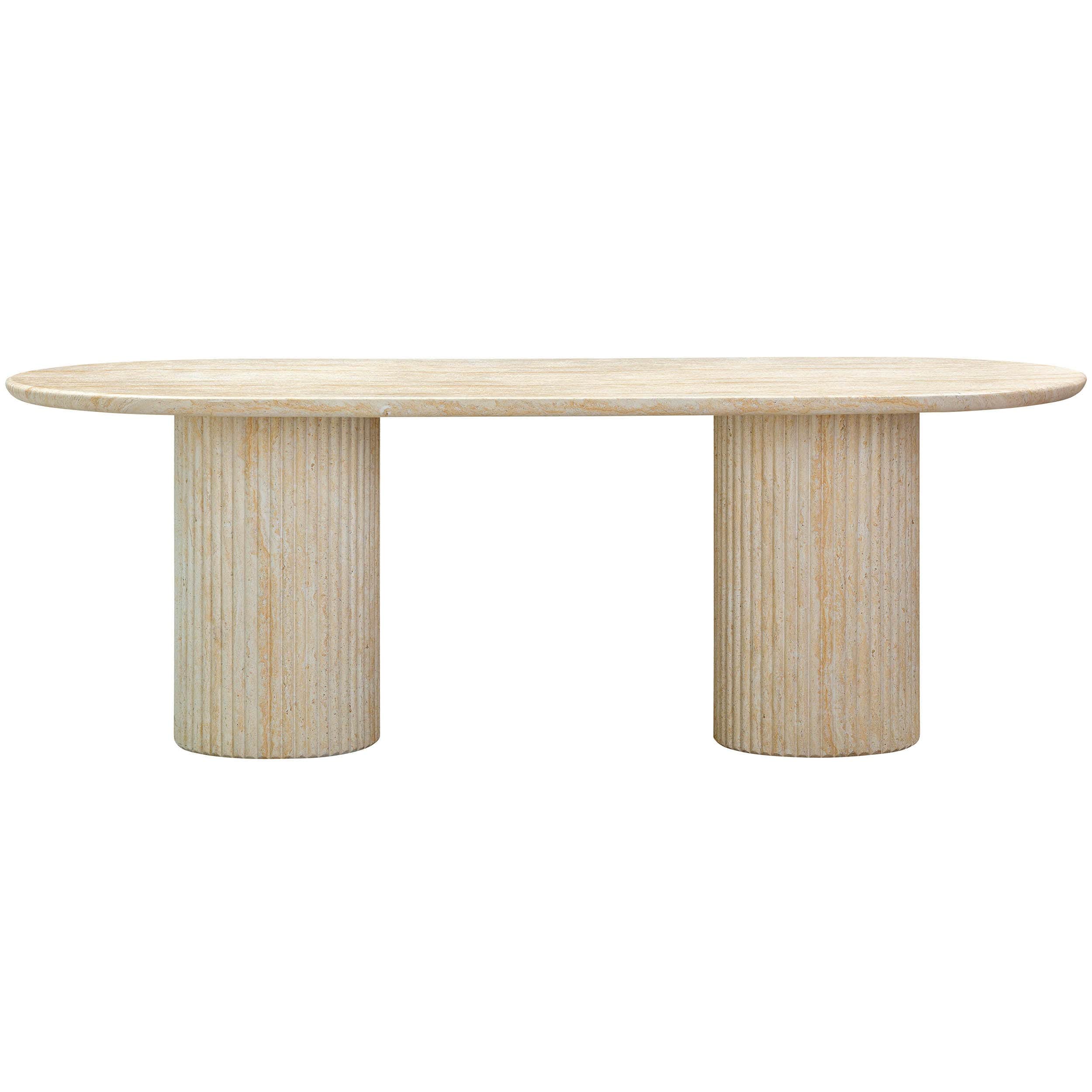Brut Dining Table, Travertine Finish - Image 2