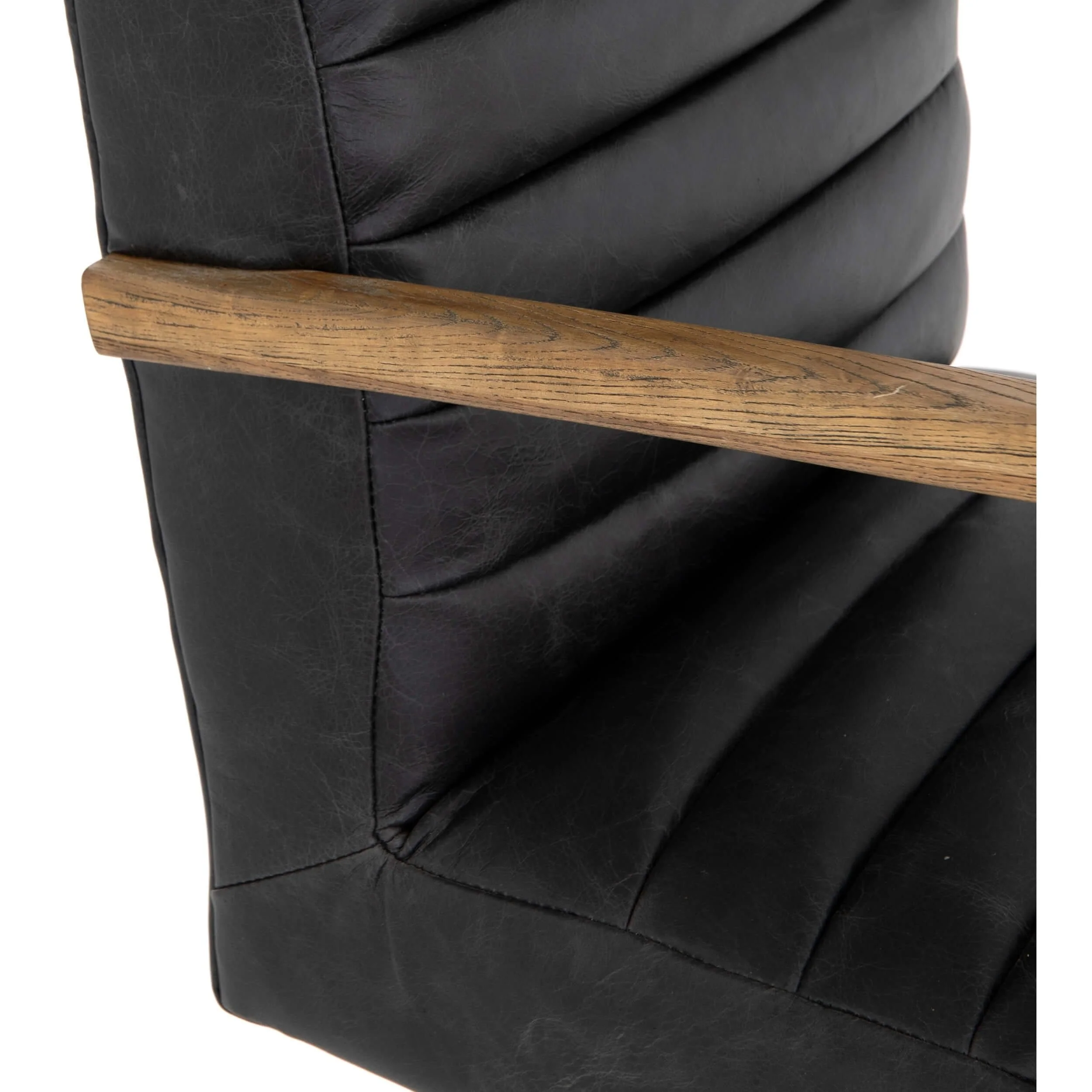 Bryson Leather Channeled Desk Chair, Durango Smoke by Four Hands - Image 8