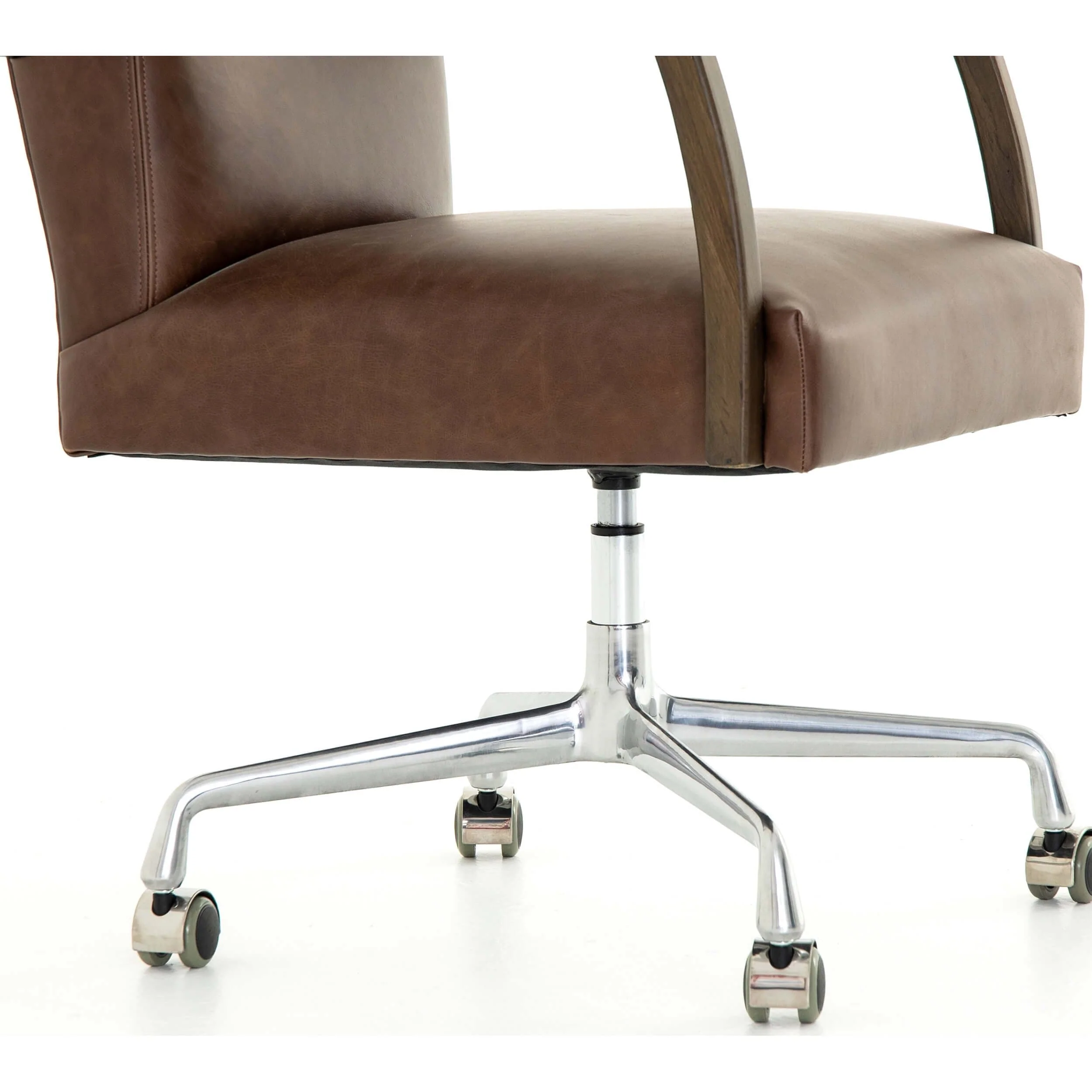 Bryson Leather Desk Chair, Havana Brown by Four Hands - Image 8