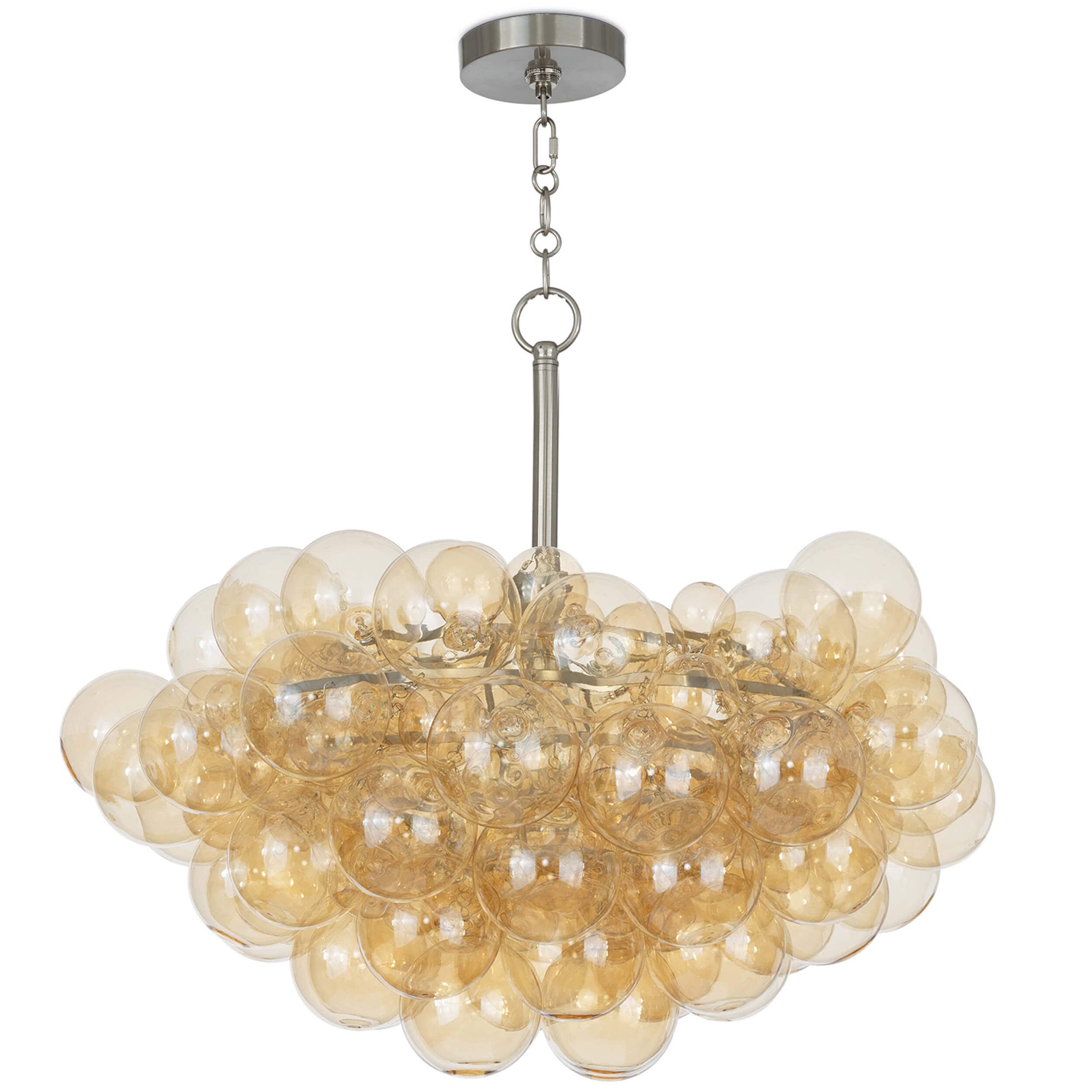 Bubbles Chandelier, Amber/Brushed Nickel - Image 2