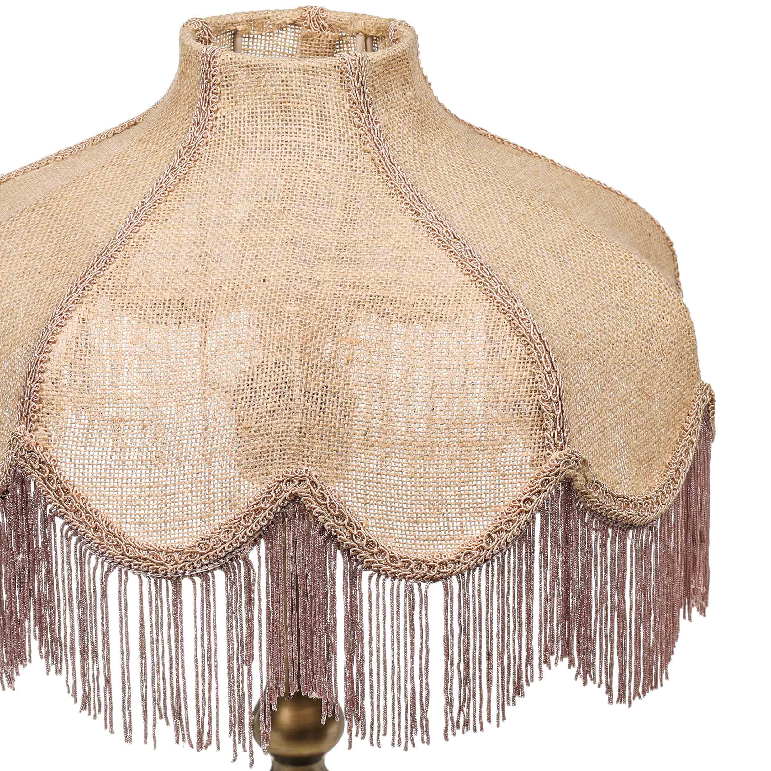 Buchanan Fringed Scalloped Table Lamp, Pink - Image 3