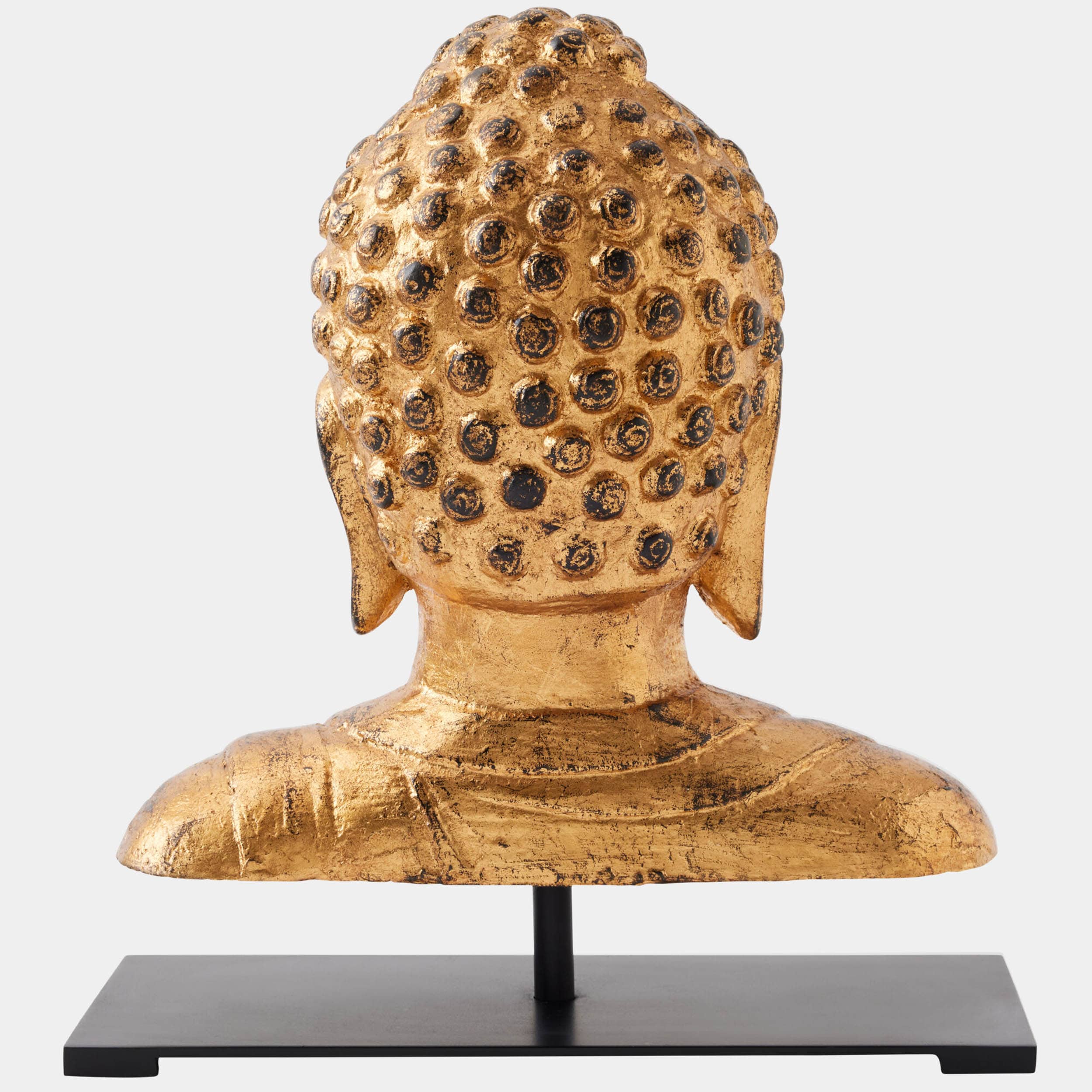 Buddha Sculpture, Antique Gold - Image 5