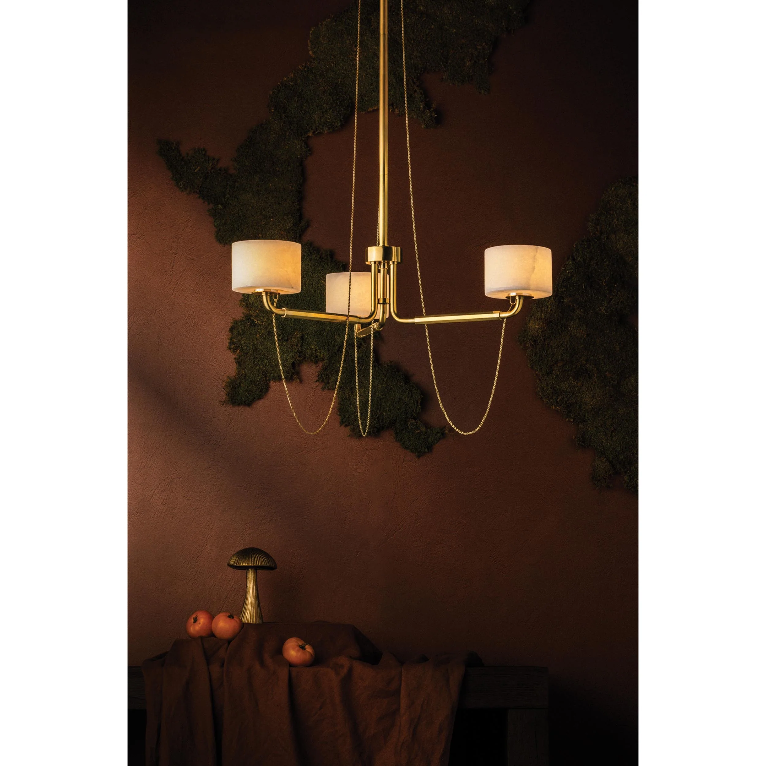 Bunda 3 Light Chandelier, Vintage Brass - Image 7