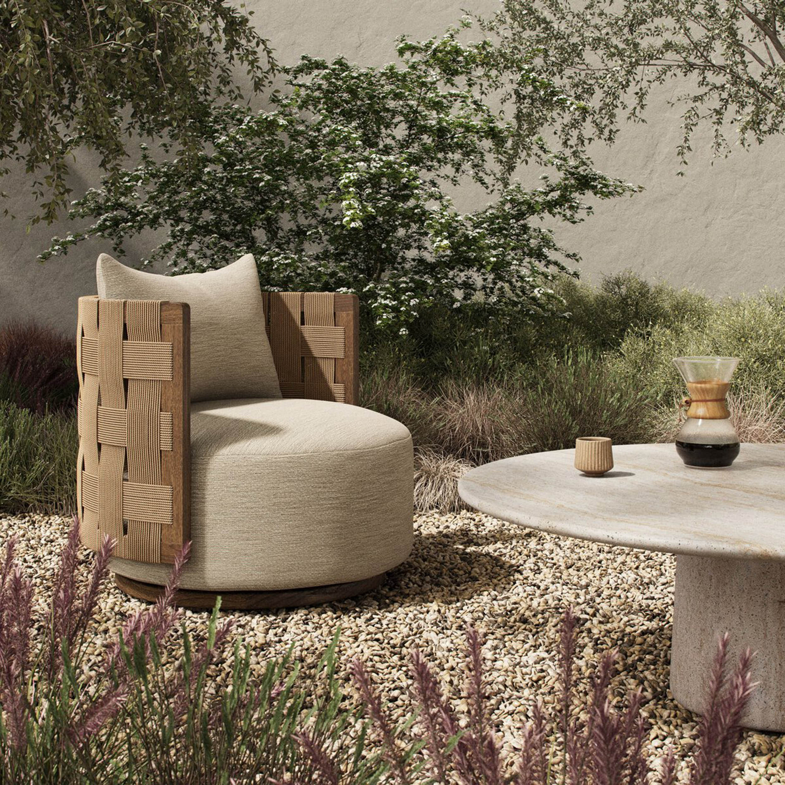 Burch Outdoor Chair, Casa Cream by Four Hands - Image 5