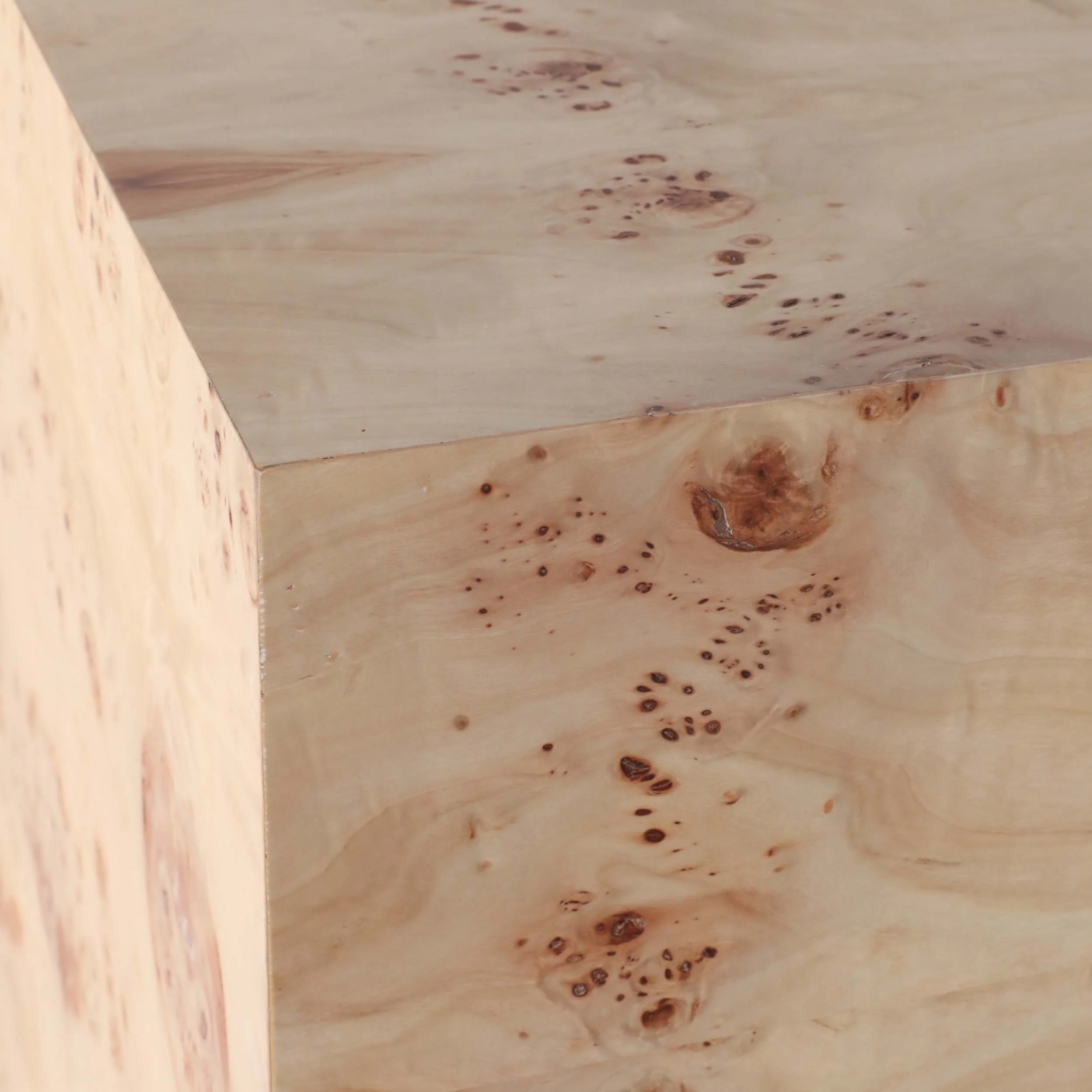 Burl Wood Block Accent Table, Tan - Image 4