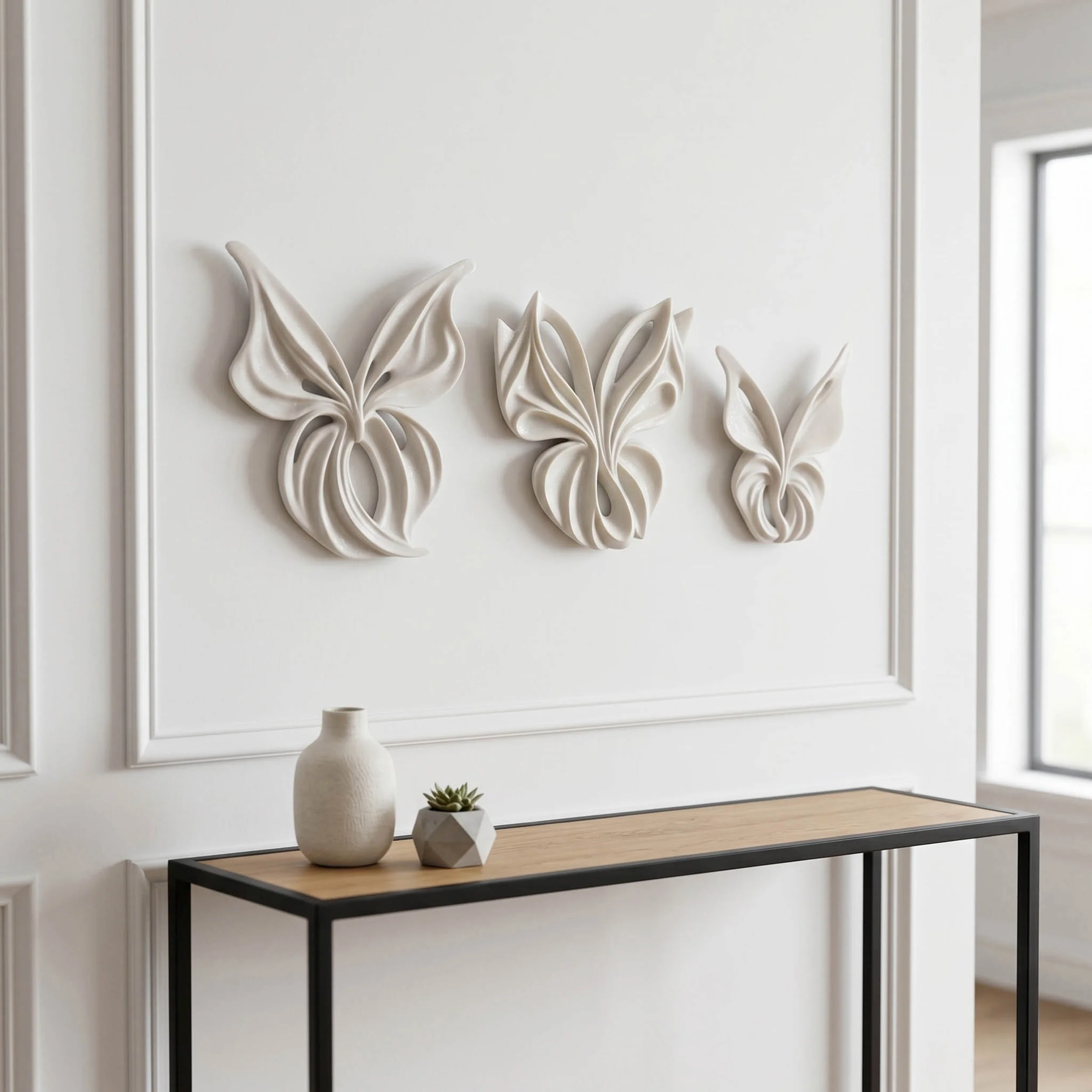 Butterfly Wall Decor, White, Set of 3 - Image 5
