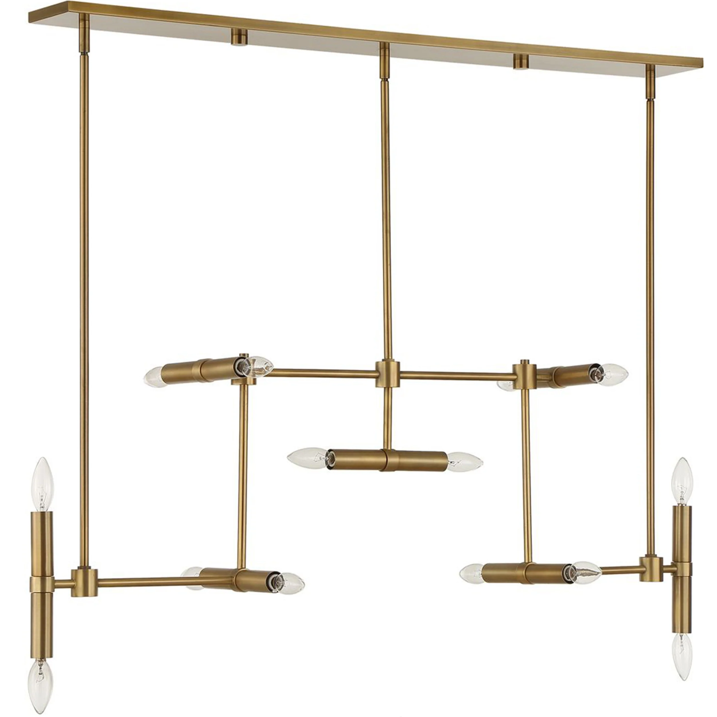 Cadre 14 Light Pendant, Antique Brass