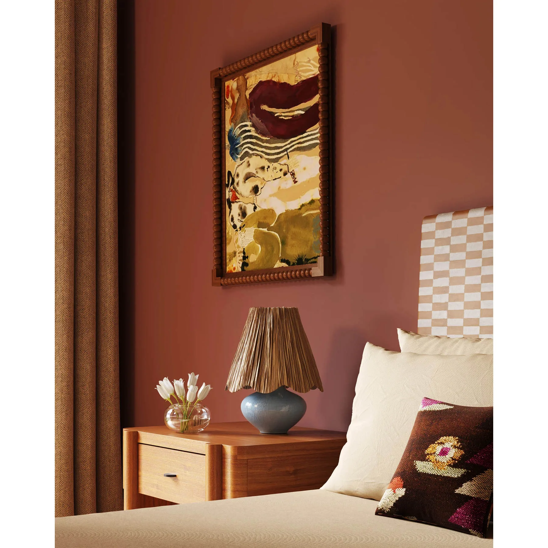 Cailyn Table Lamp, Aged Brass/Ceramic Frost Crackle - Image 2