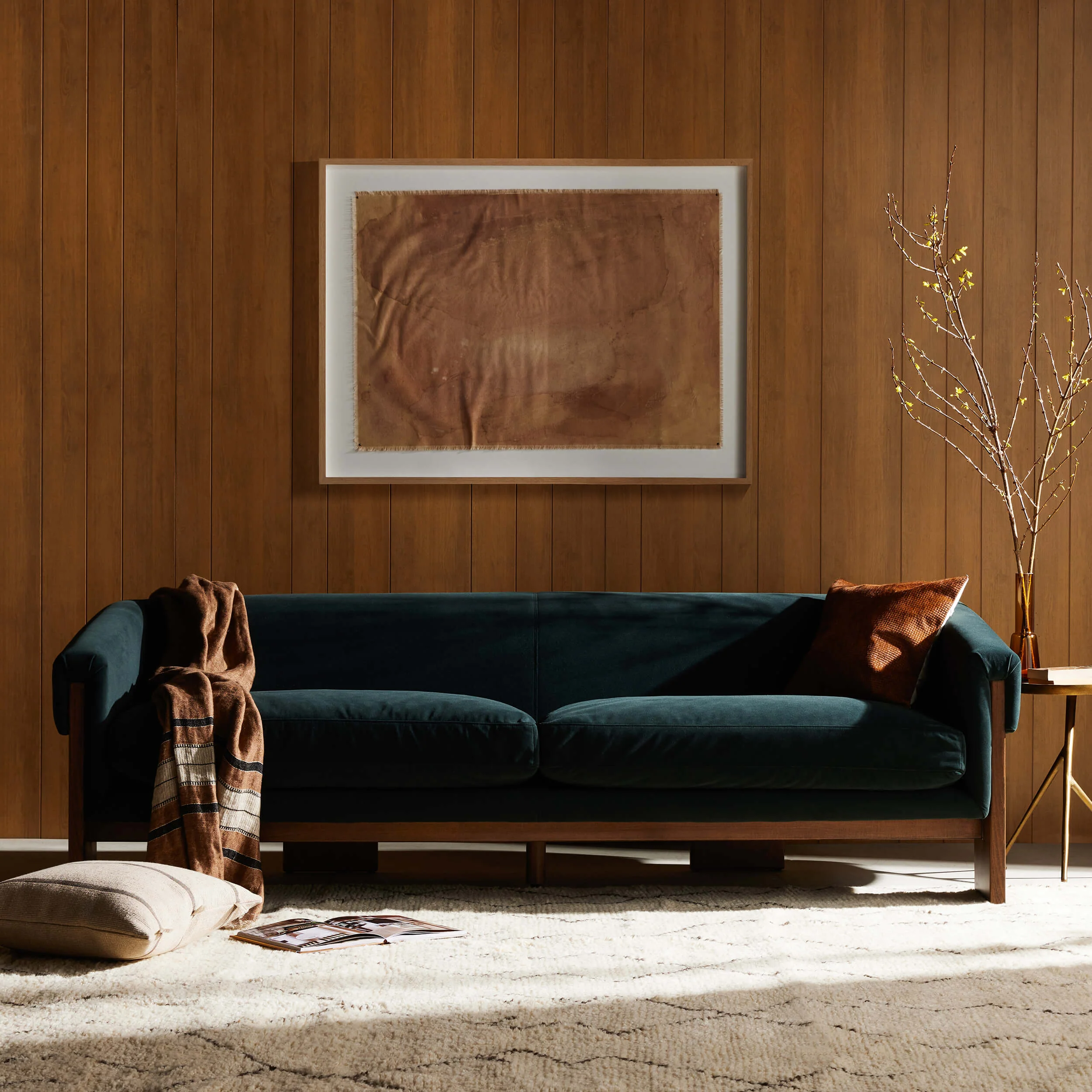 Cairo Sofa, Modern Velvet Smoke - Image 5