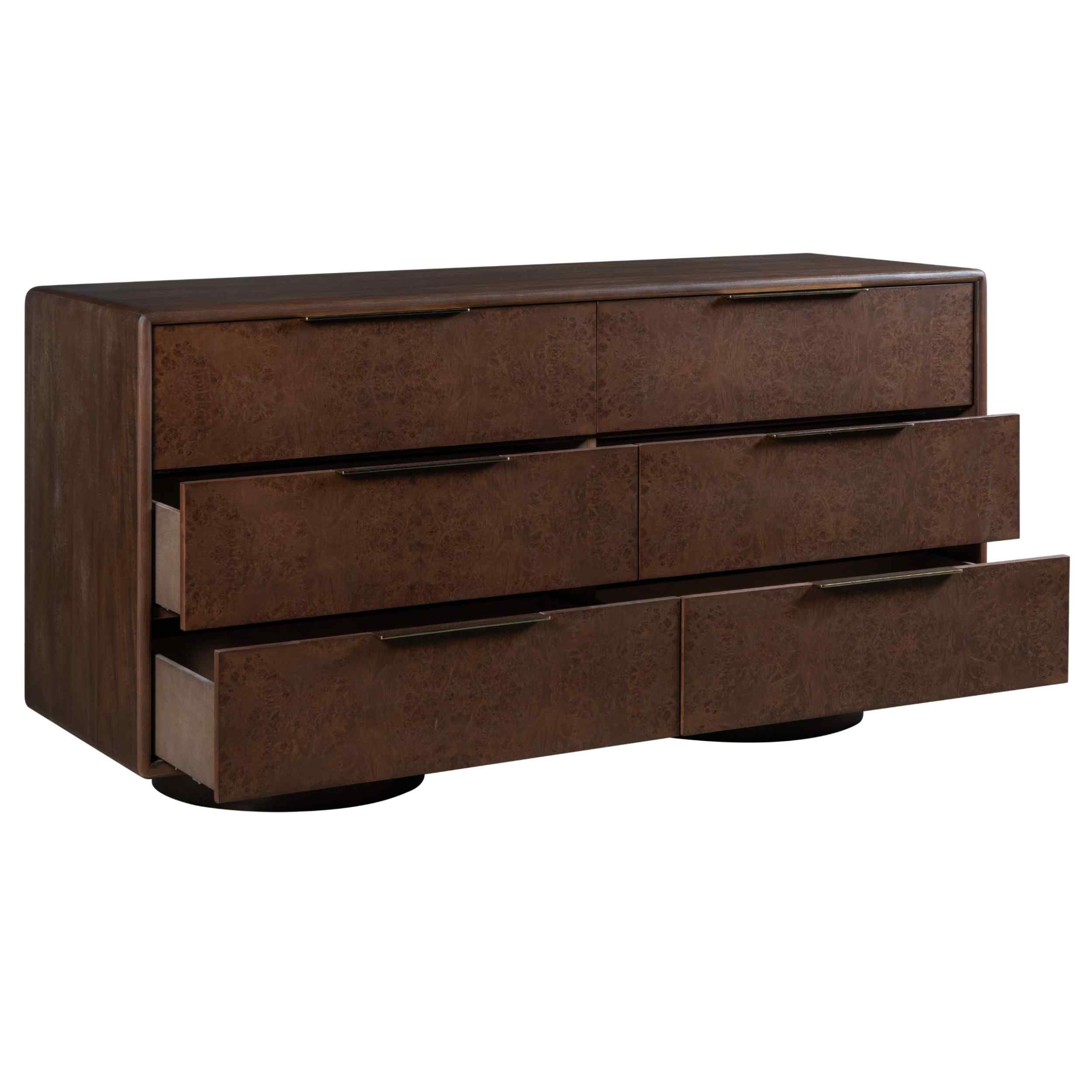 Calder 6 Drawer Dresser, Mocha Burl - Image 4