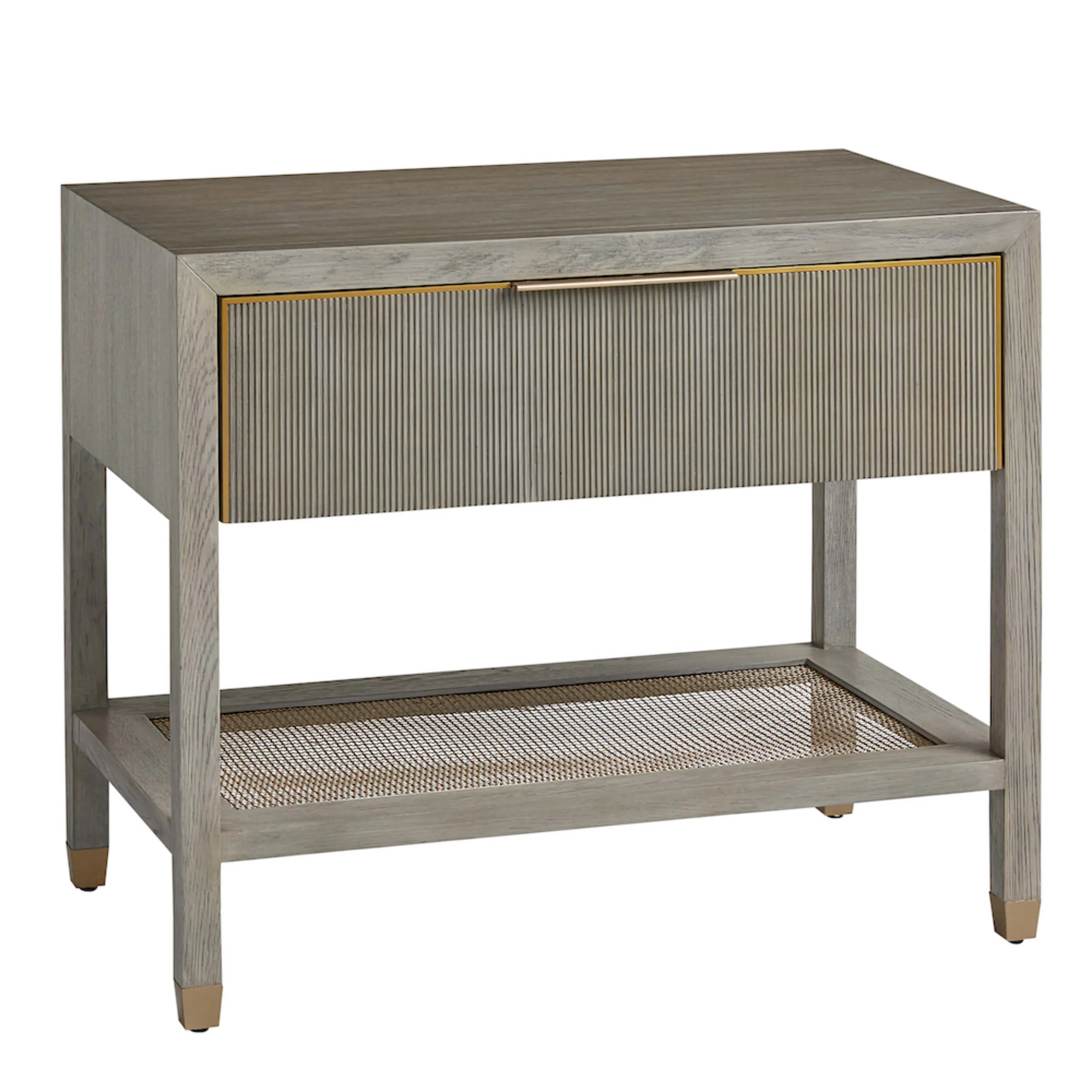 Caleb 1 Drawer Nightstand, Brushed Smoke