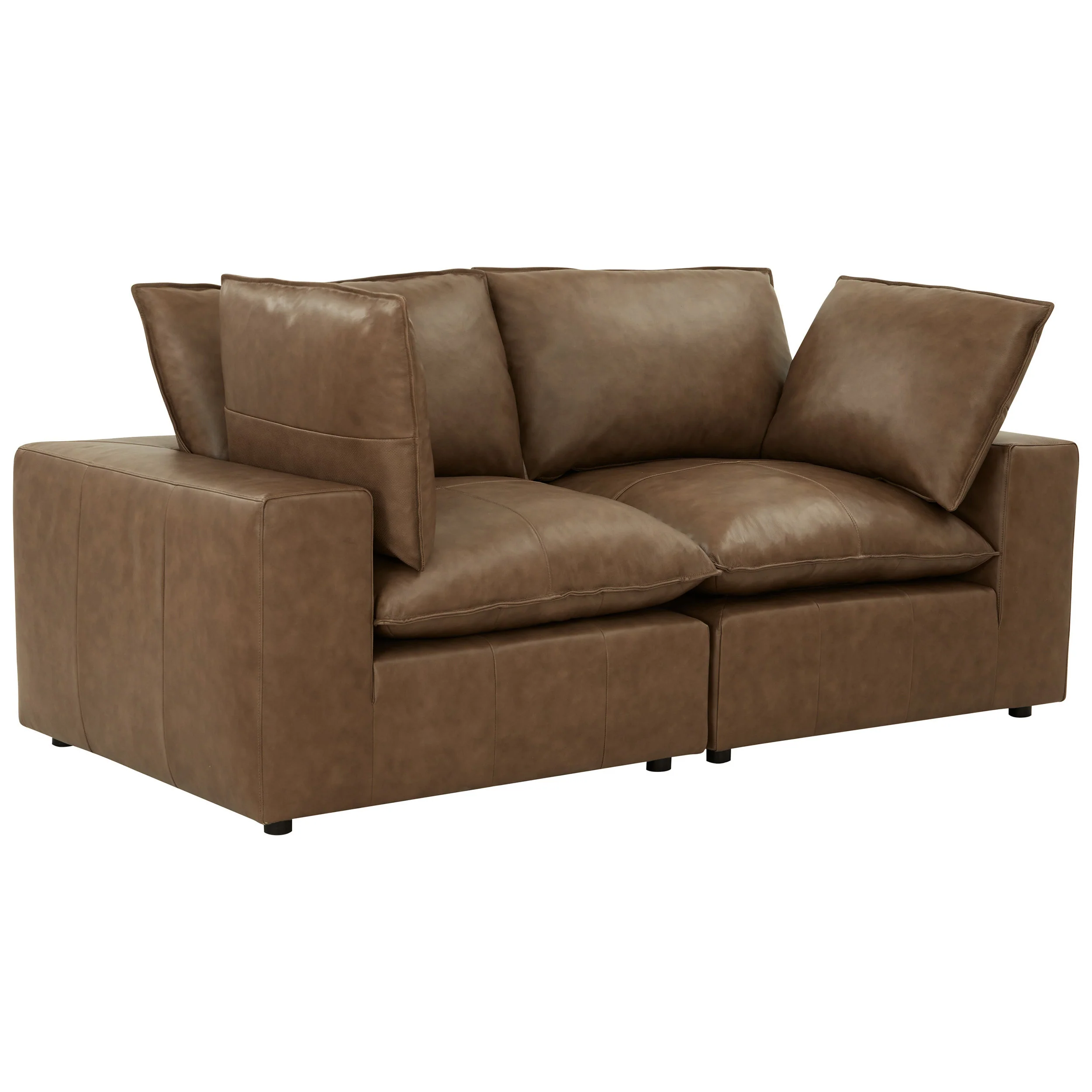 Cali Modular Loveseat, Brown - Image 2