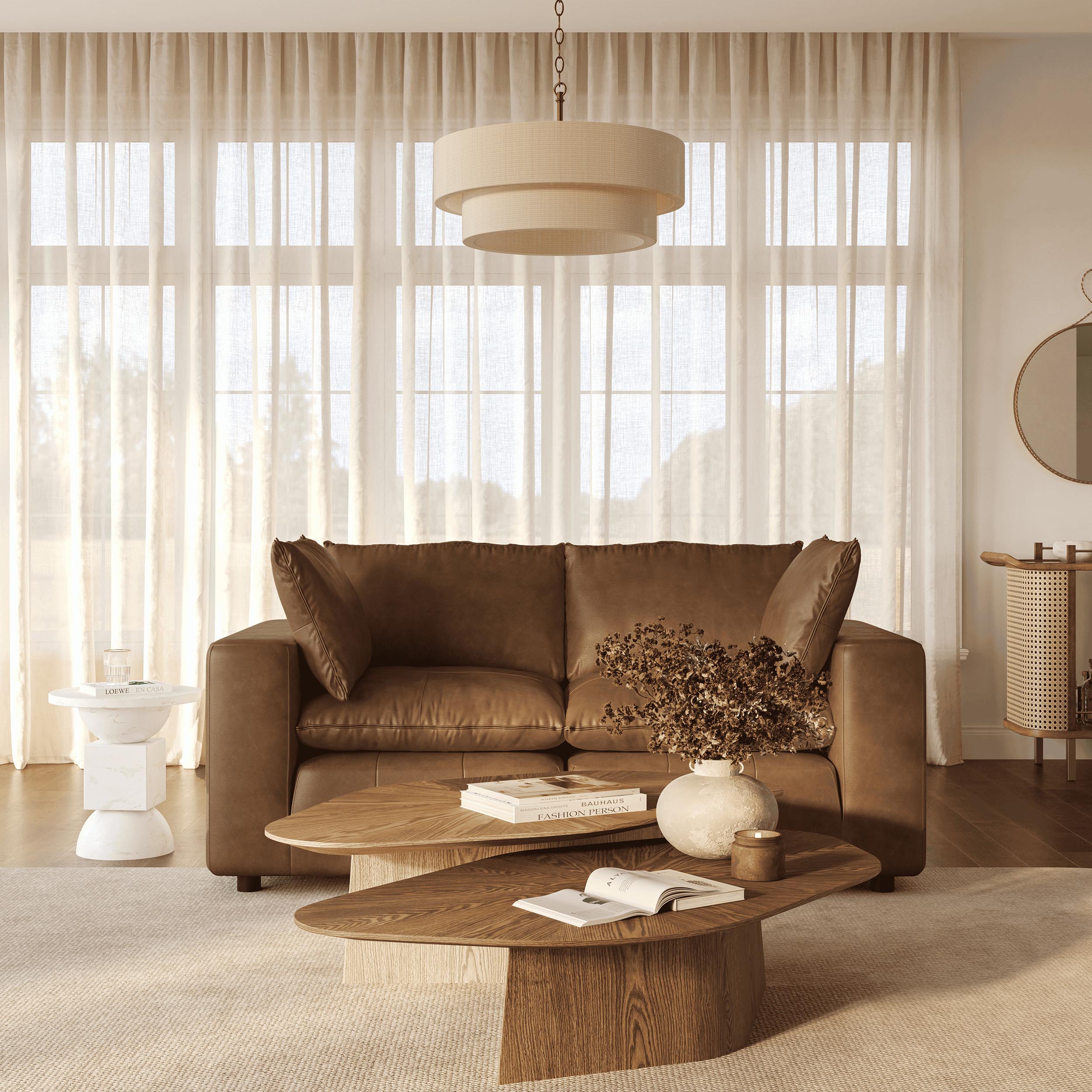 Cali Modular Loveseat, Brown - Image 4