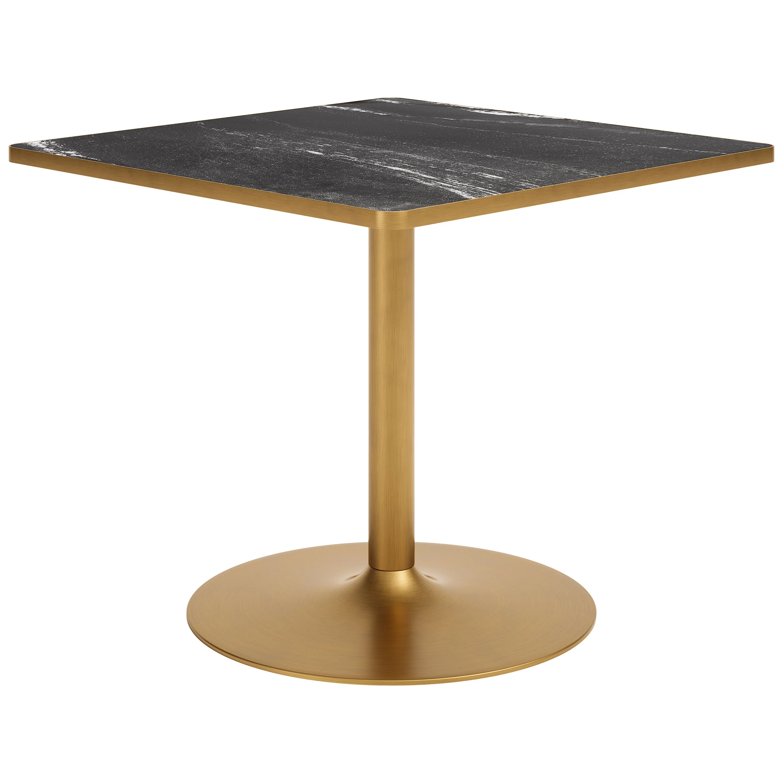 Caliza Dining Table, Black/Gold