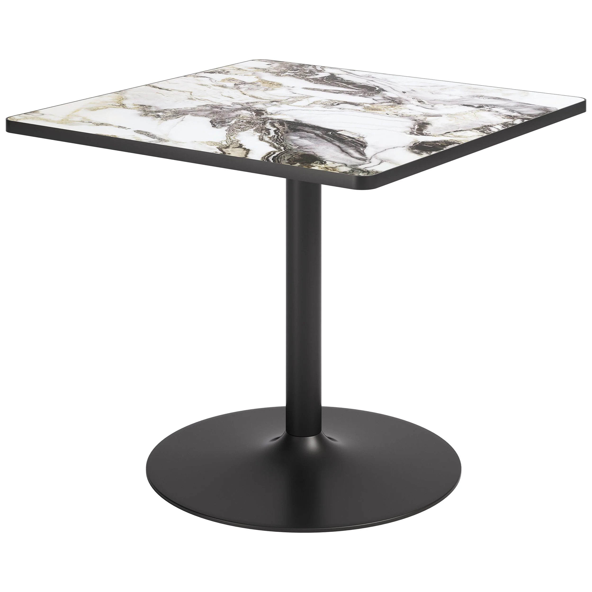 Caliza Dining Table, Gray/Black