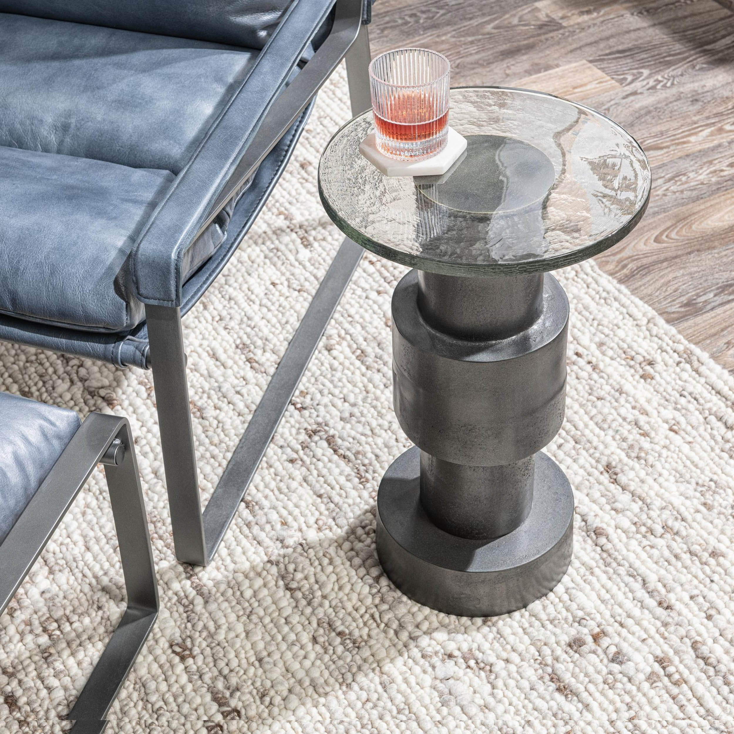 Callen Round Accent Table, Antique Nickel - Image 4