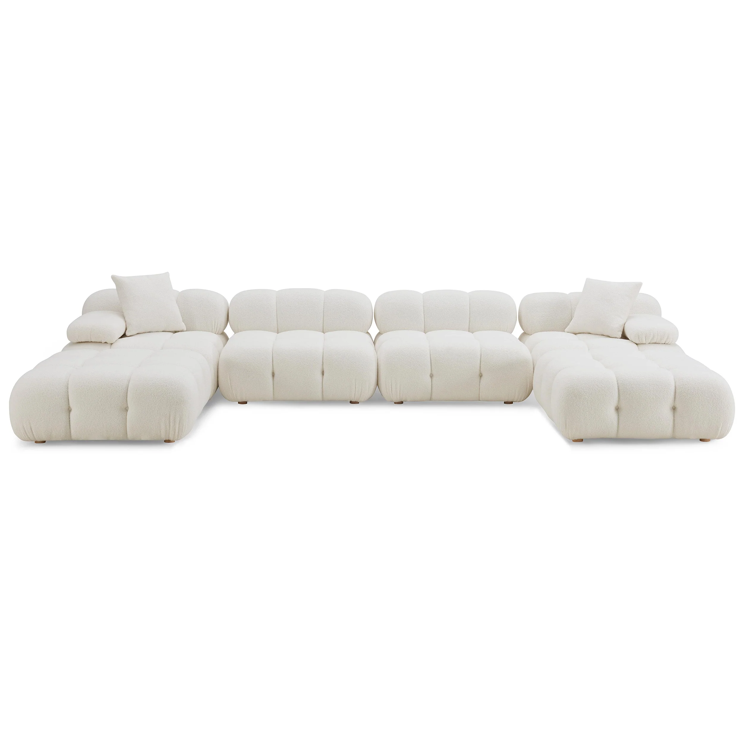 Calliope 6 Piece Modular U-Sectional, Cream - Image 2