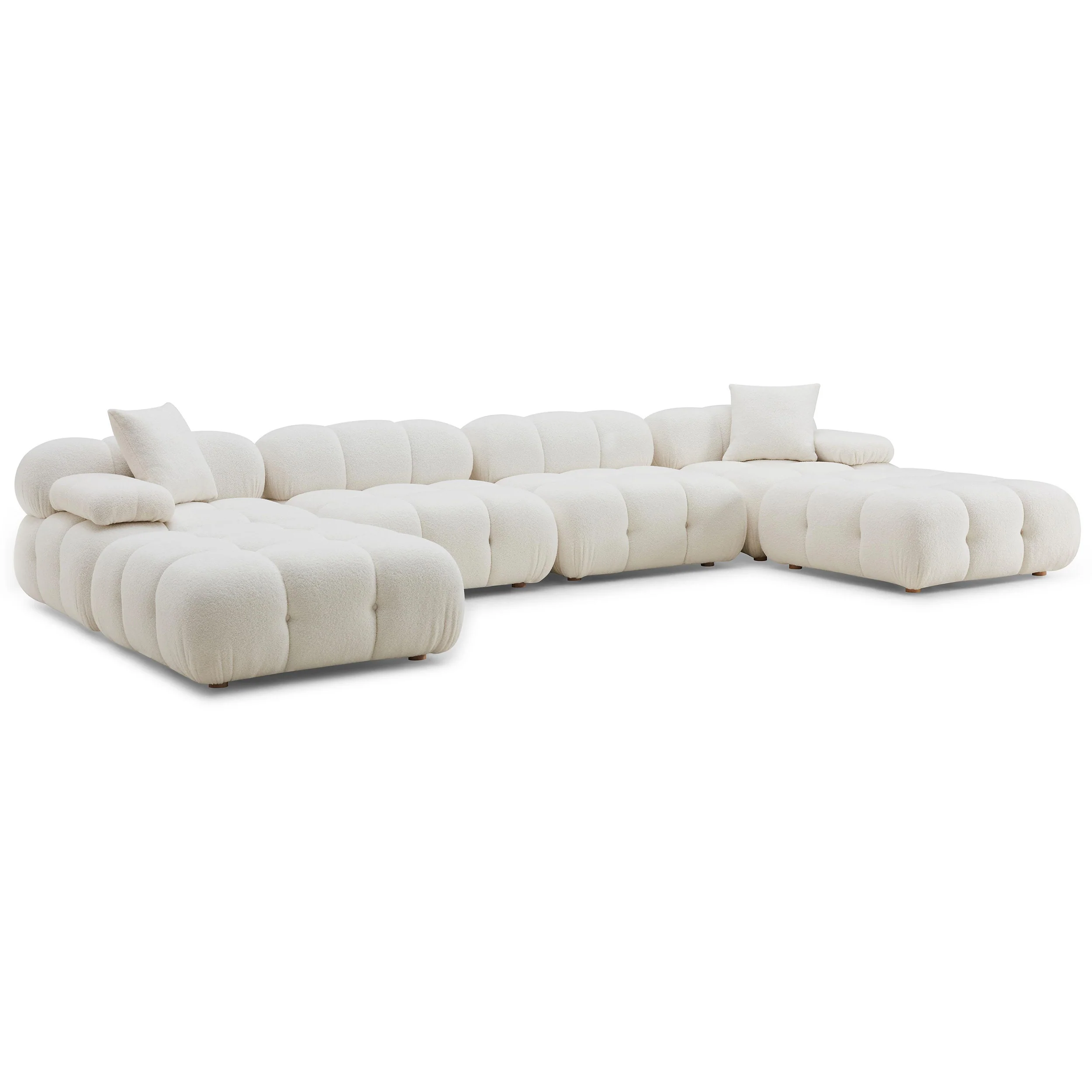 Calliope 6 Piece Modular U-Sectional, Cream