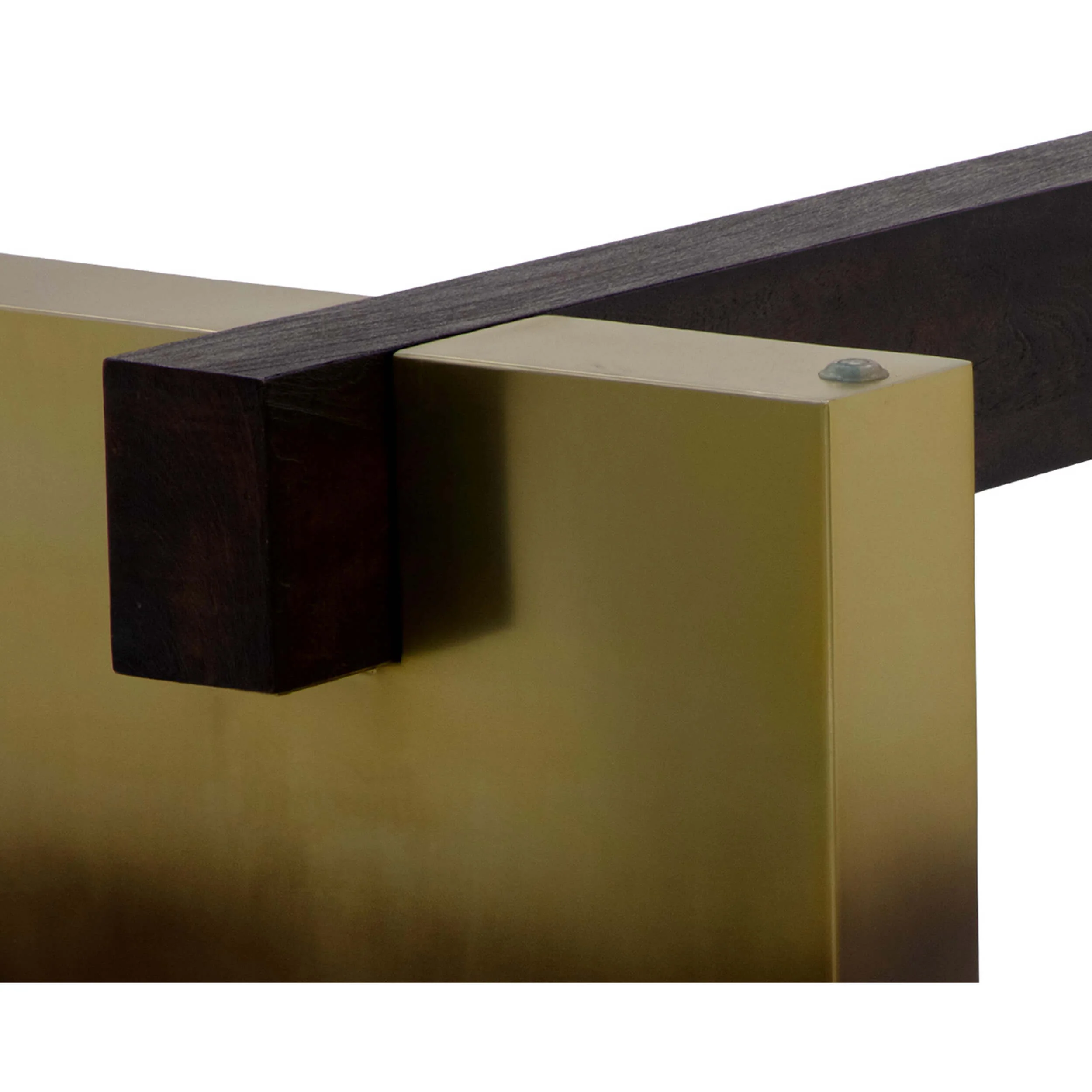 Calvosa Rectangular Glass Top Dining Table, Gold Black Ombre - Image 4