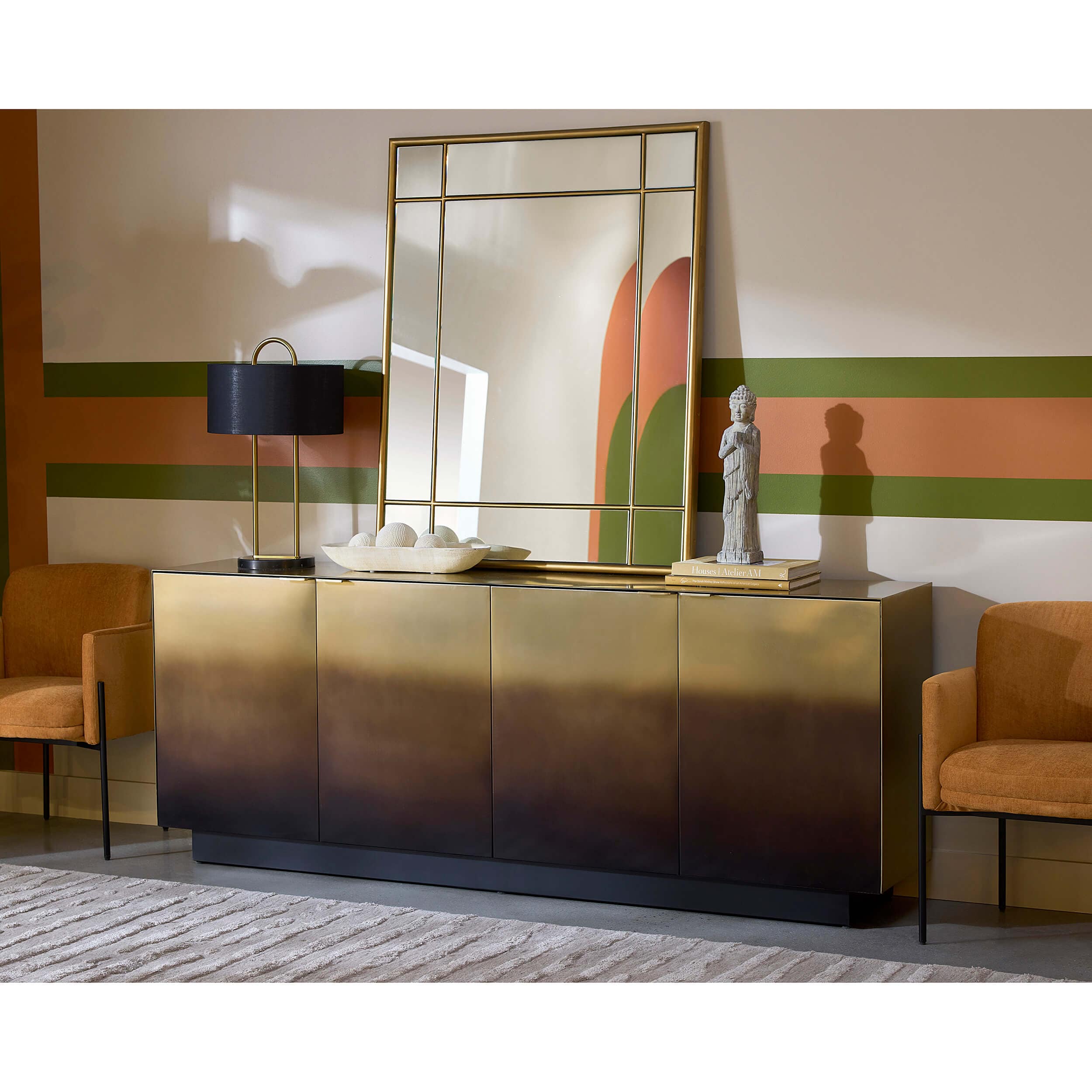 Calvosa Sideboard, Gold Black Ombre - Image 7