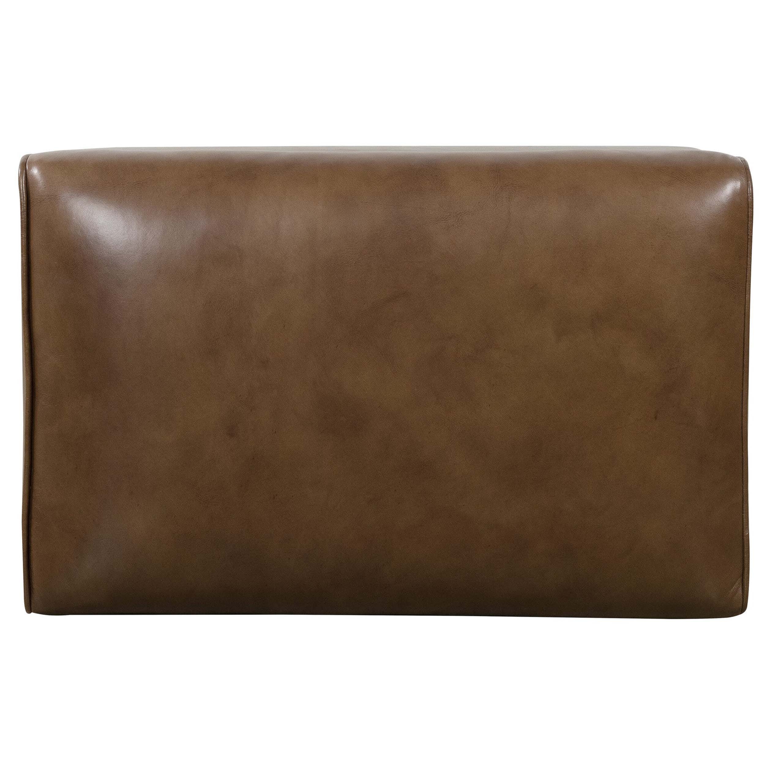 Camille Leather Ottoman, Hazelnut Brown - Image 4