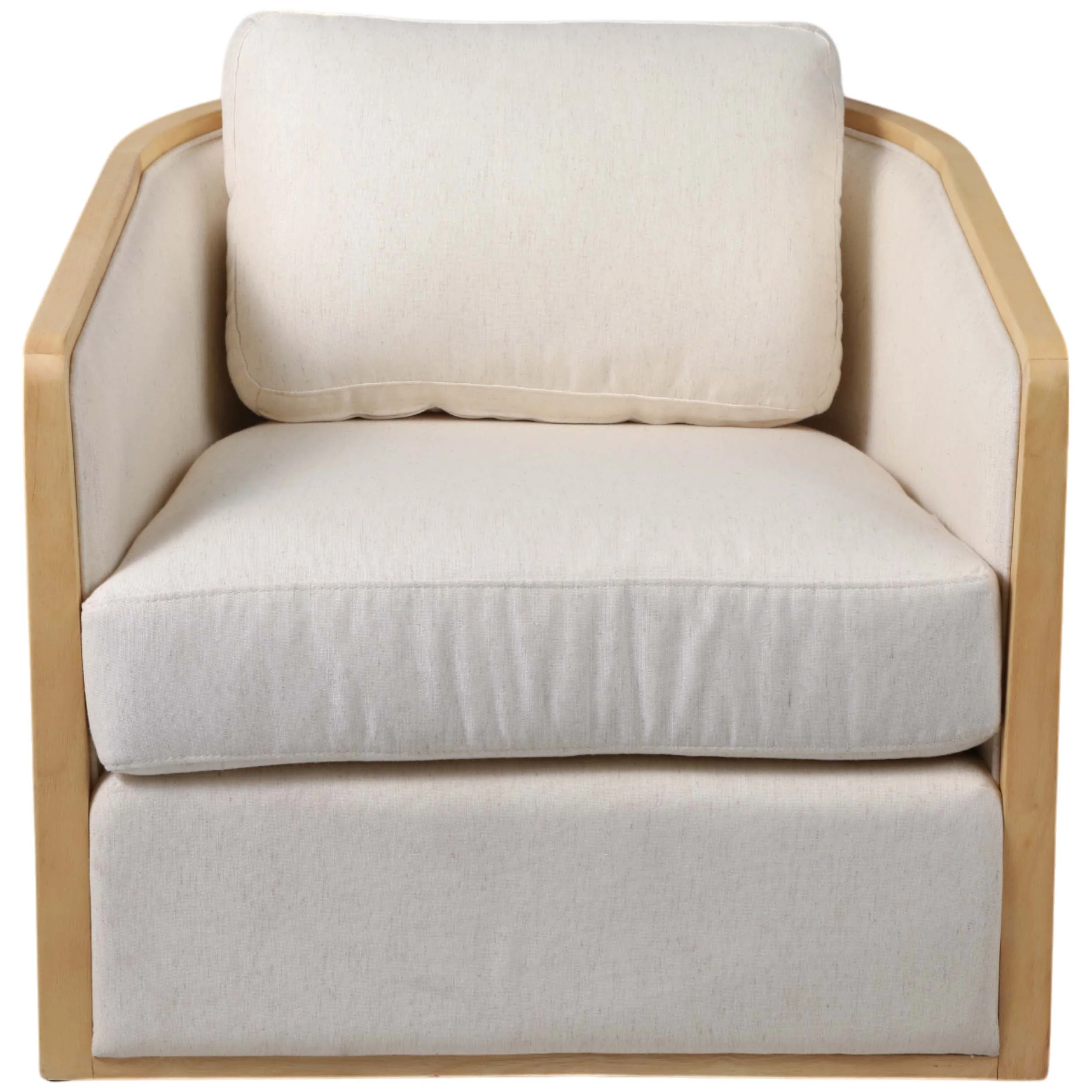 Cane Back Swivel Chair, Ivory - Image 2