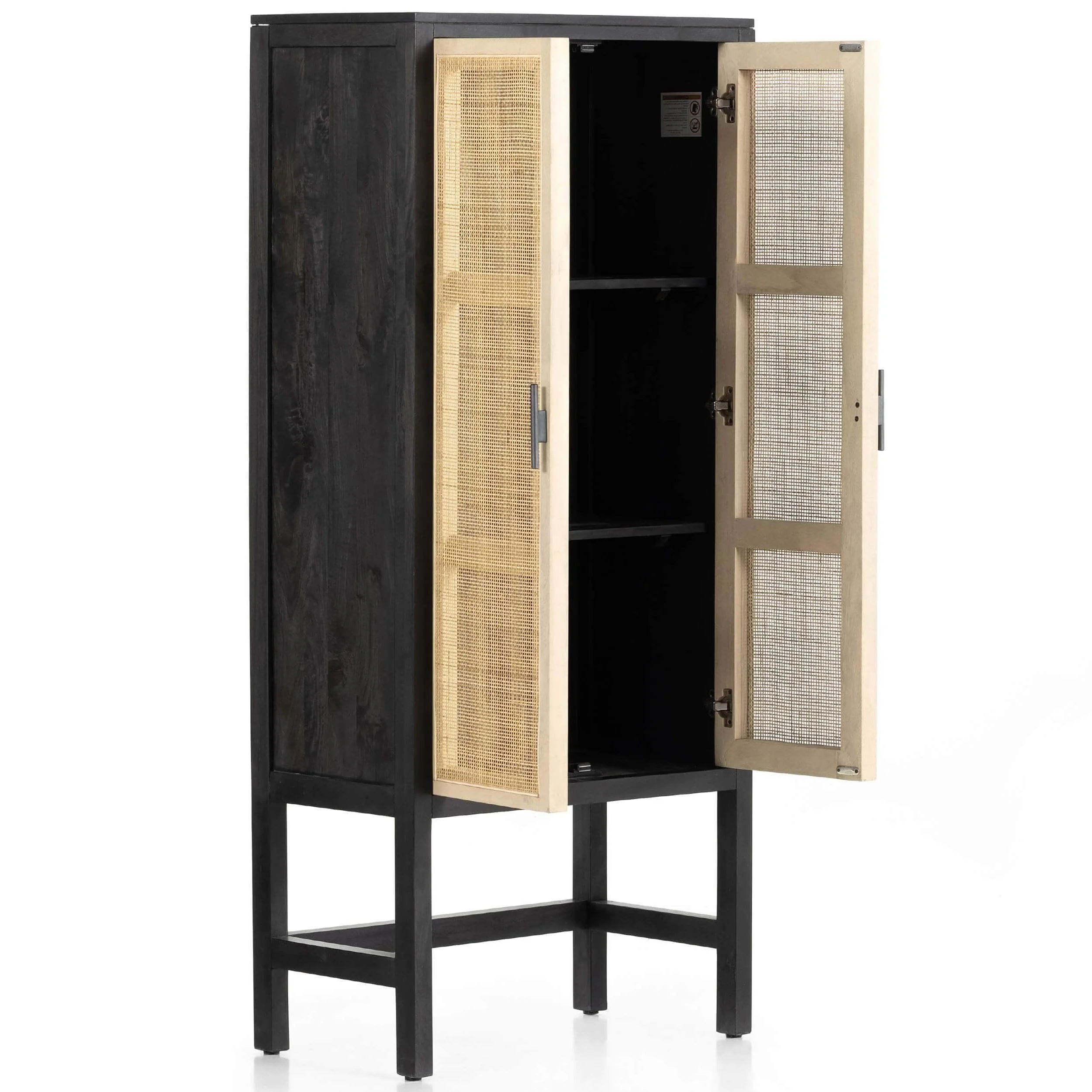 Caprice Narrow Cabinet, Black Wash Mango by Four Hands - Image 3