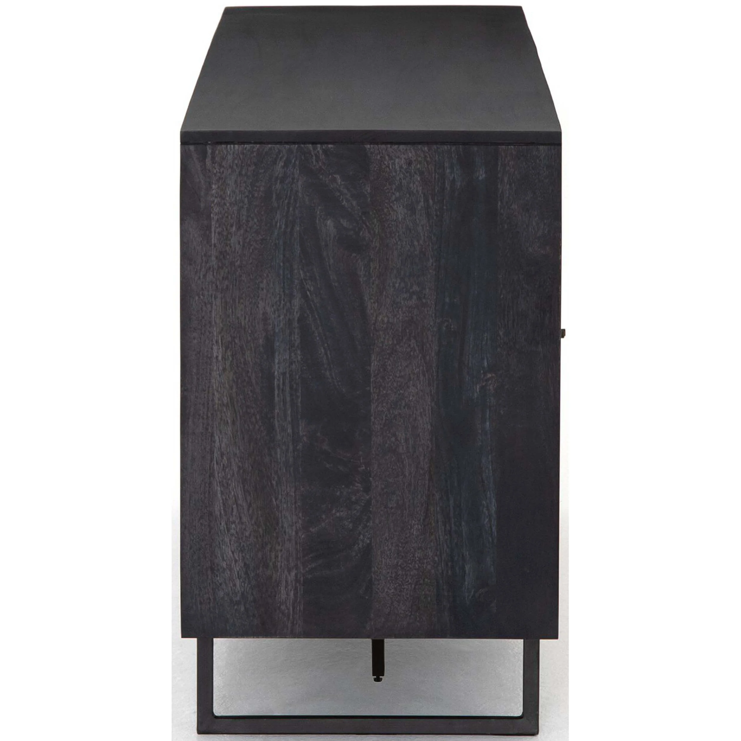 Carmel 4 Door Sideboard, Black Wash/Cane Natural by Four Hands - Image 3