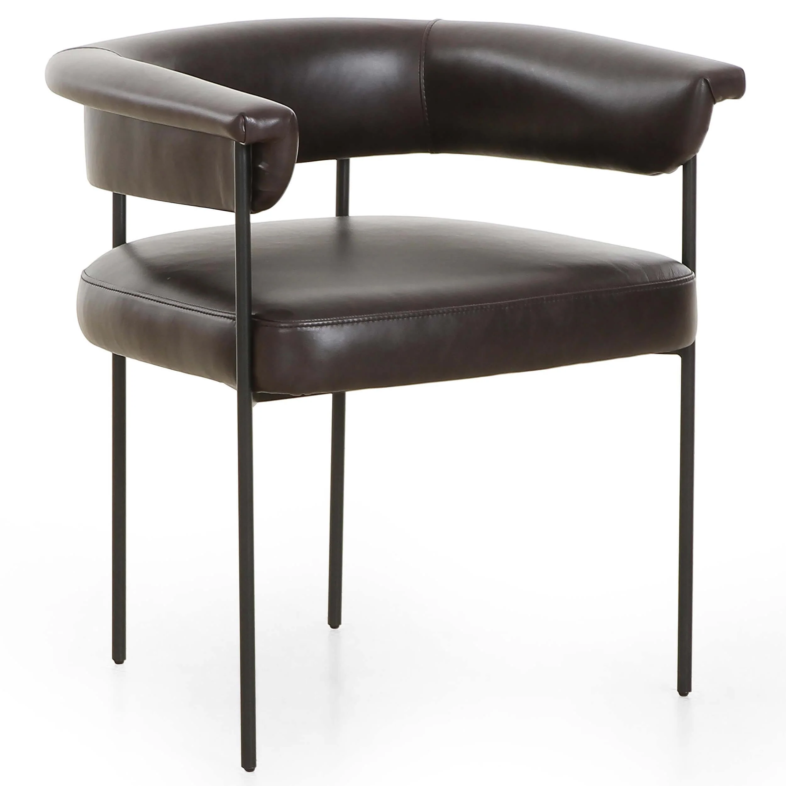 Carrie Leather Dining Chair, Sonoma Black, Set of 2 by Four Hands