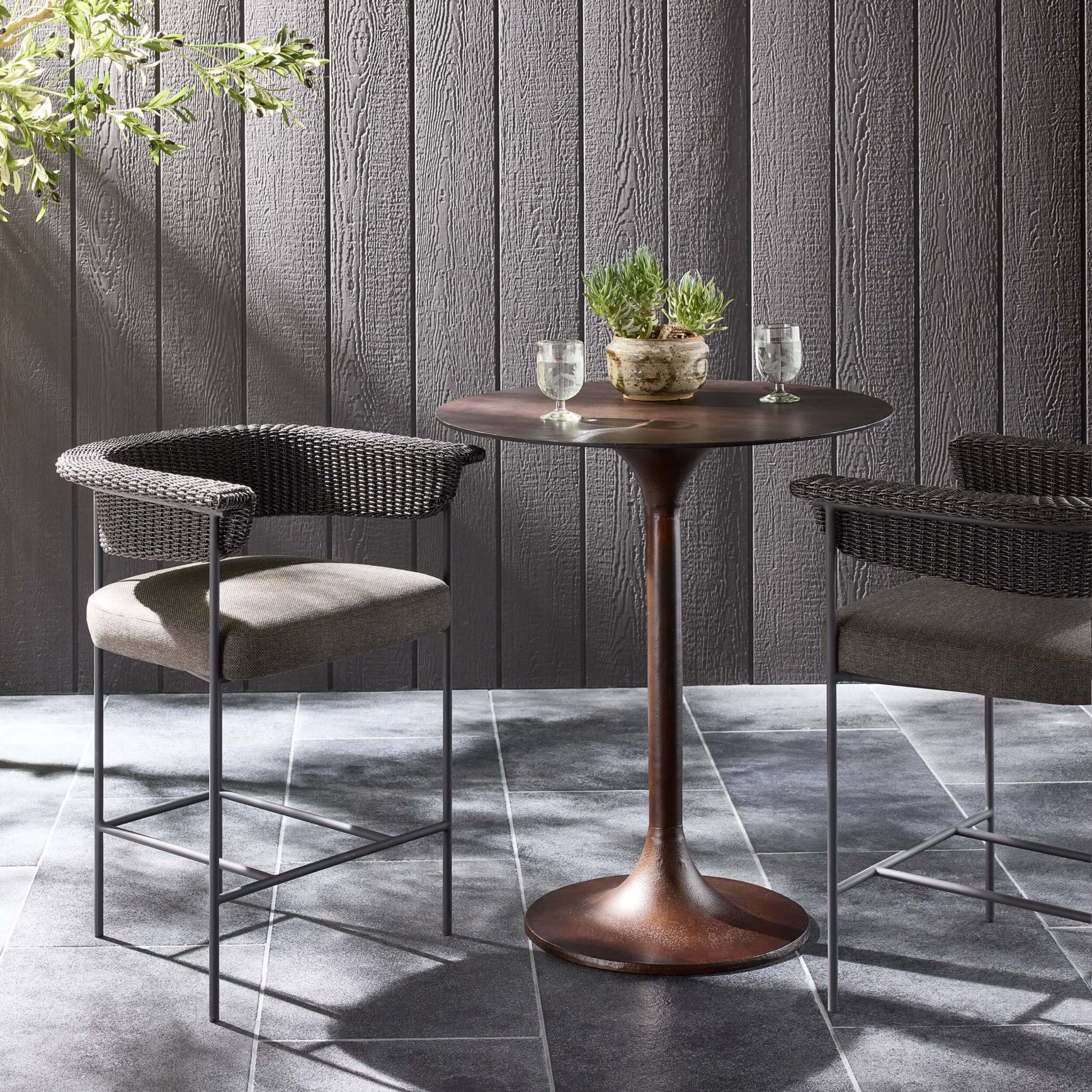Carrie Outdoor Bar & Counter Stool, Ellor Black by Four Hands - Image 11