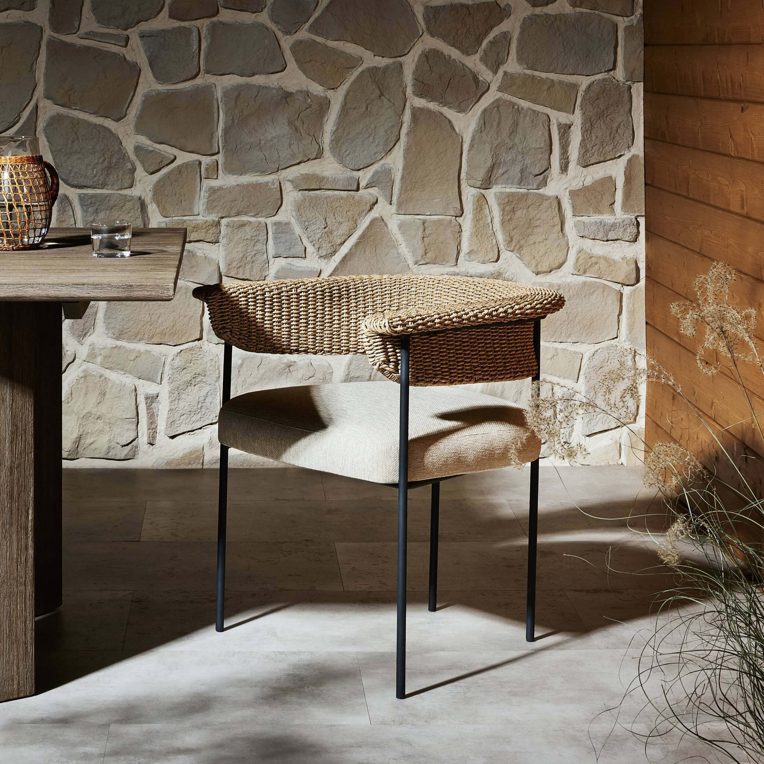 Carrie Outdoor Dining Chair, Ellor Beige by Four Hands - Image 5