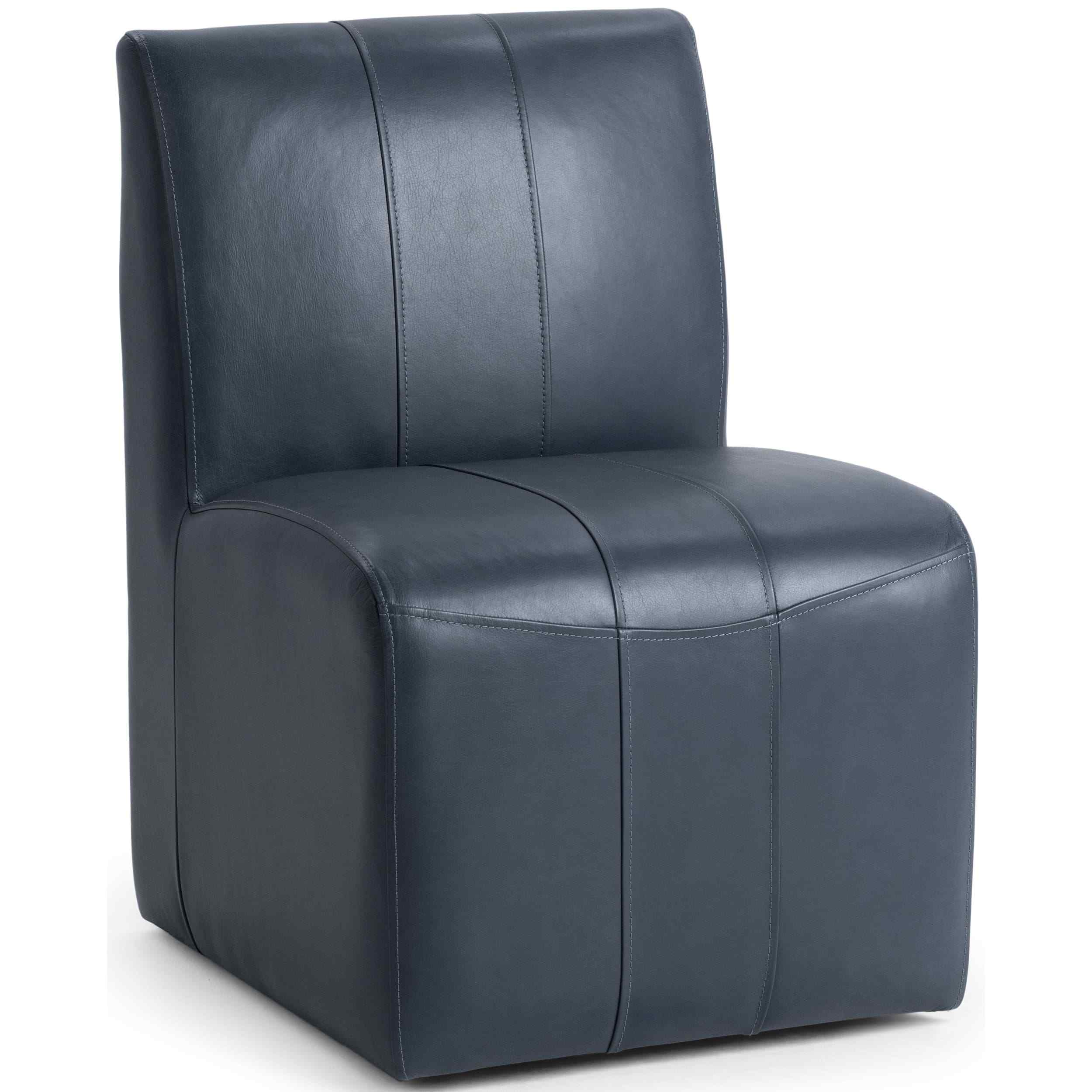 Carsen Leather Dining Chair, Mystic Blue, Set of 2