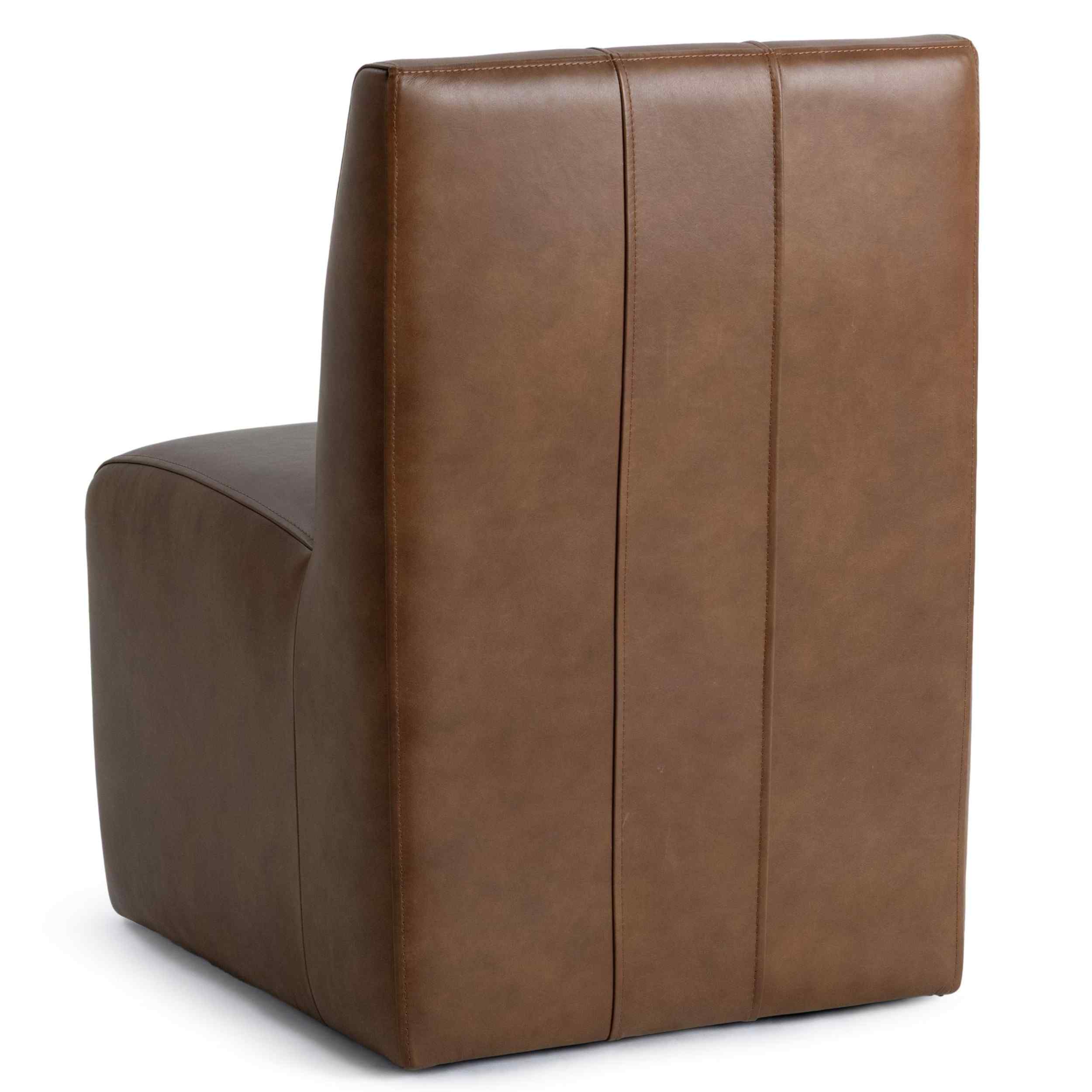 Carsen Leather Dining Chair, Rich Cocoa, Set of 2 - Image 3