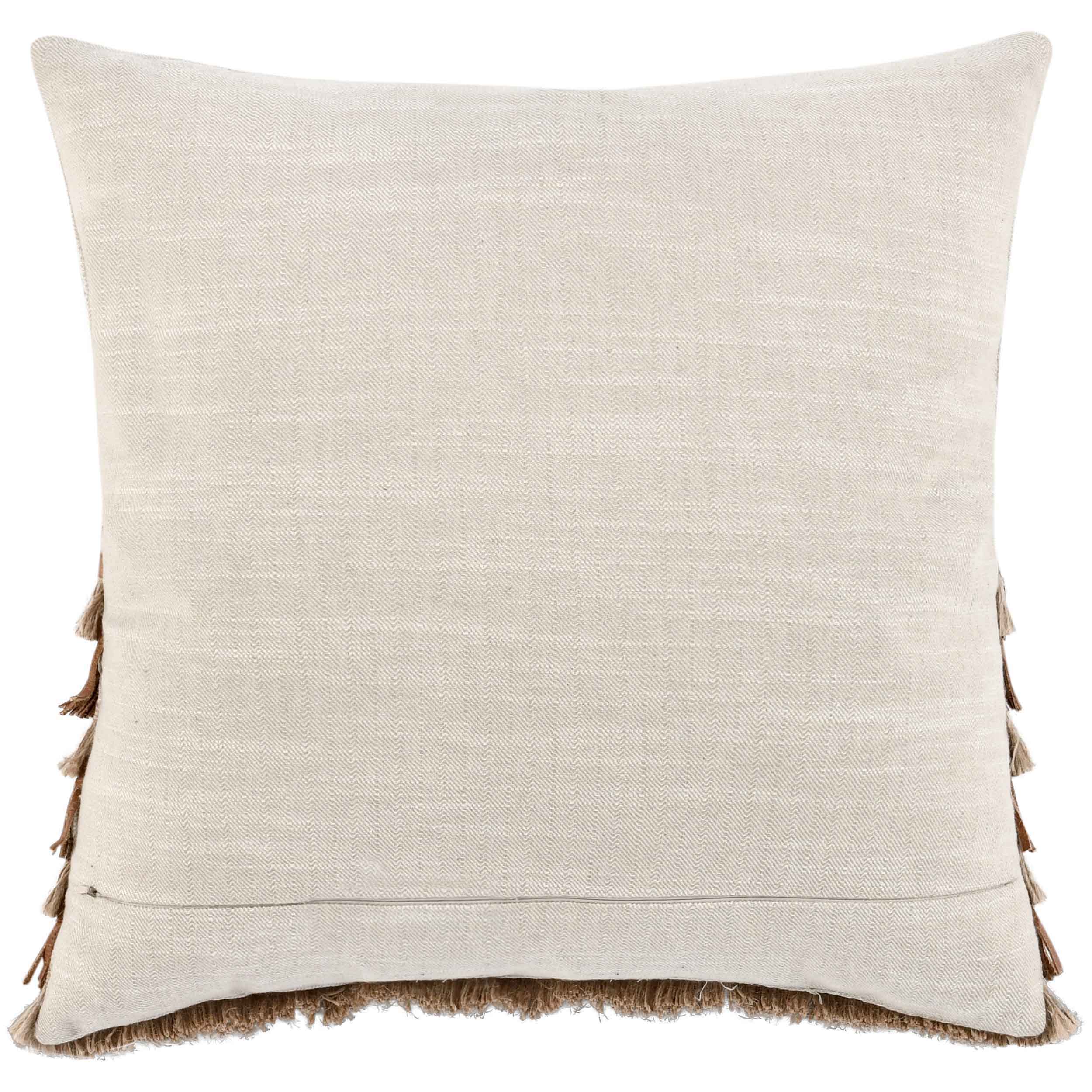 Casa Leather Pillow, Chestnut/Natural - Image 4