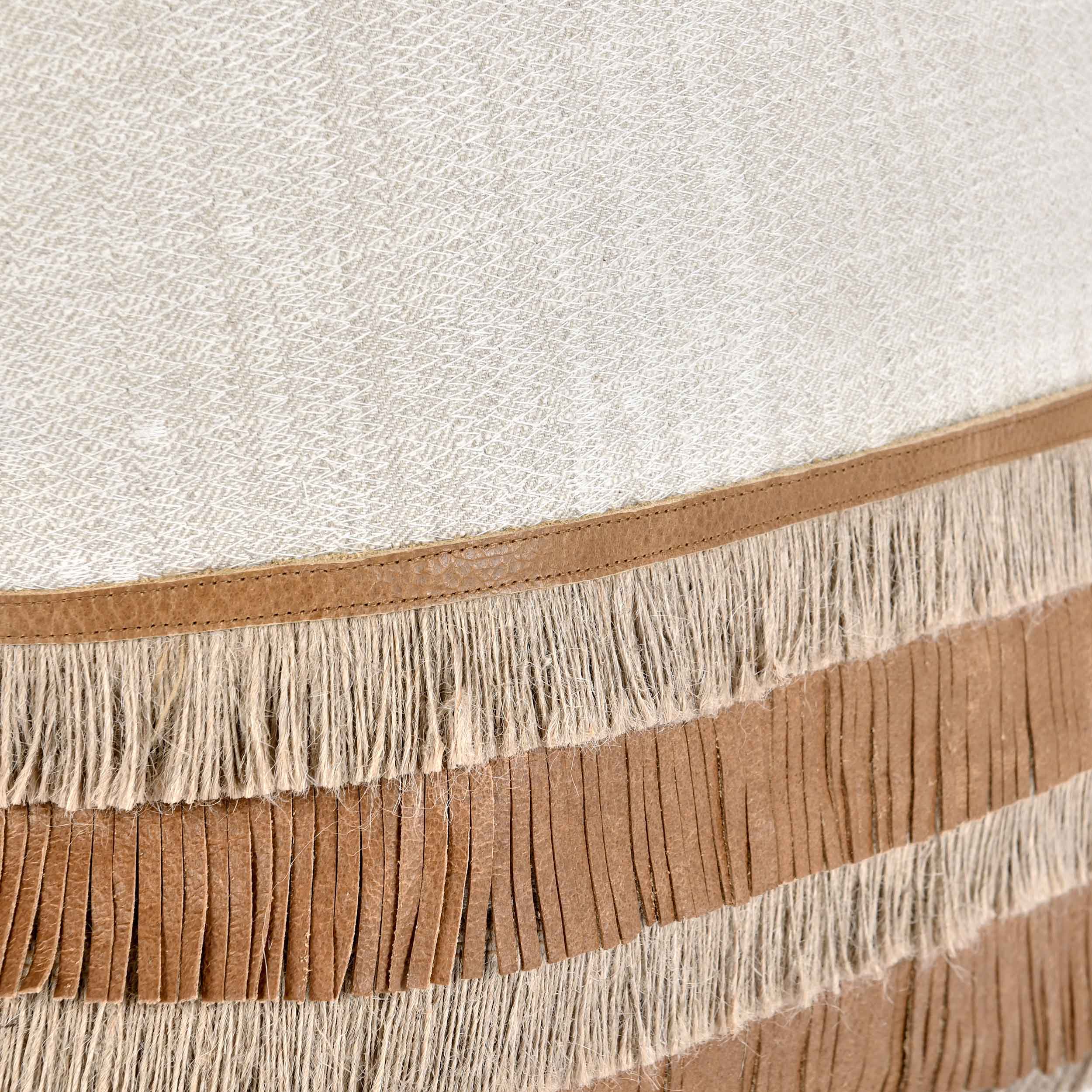 Casa Leather Pillow, Chestnut/Natural - Image 6