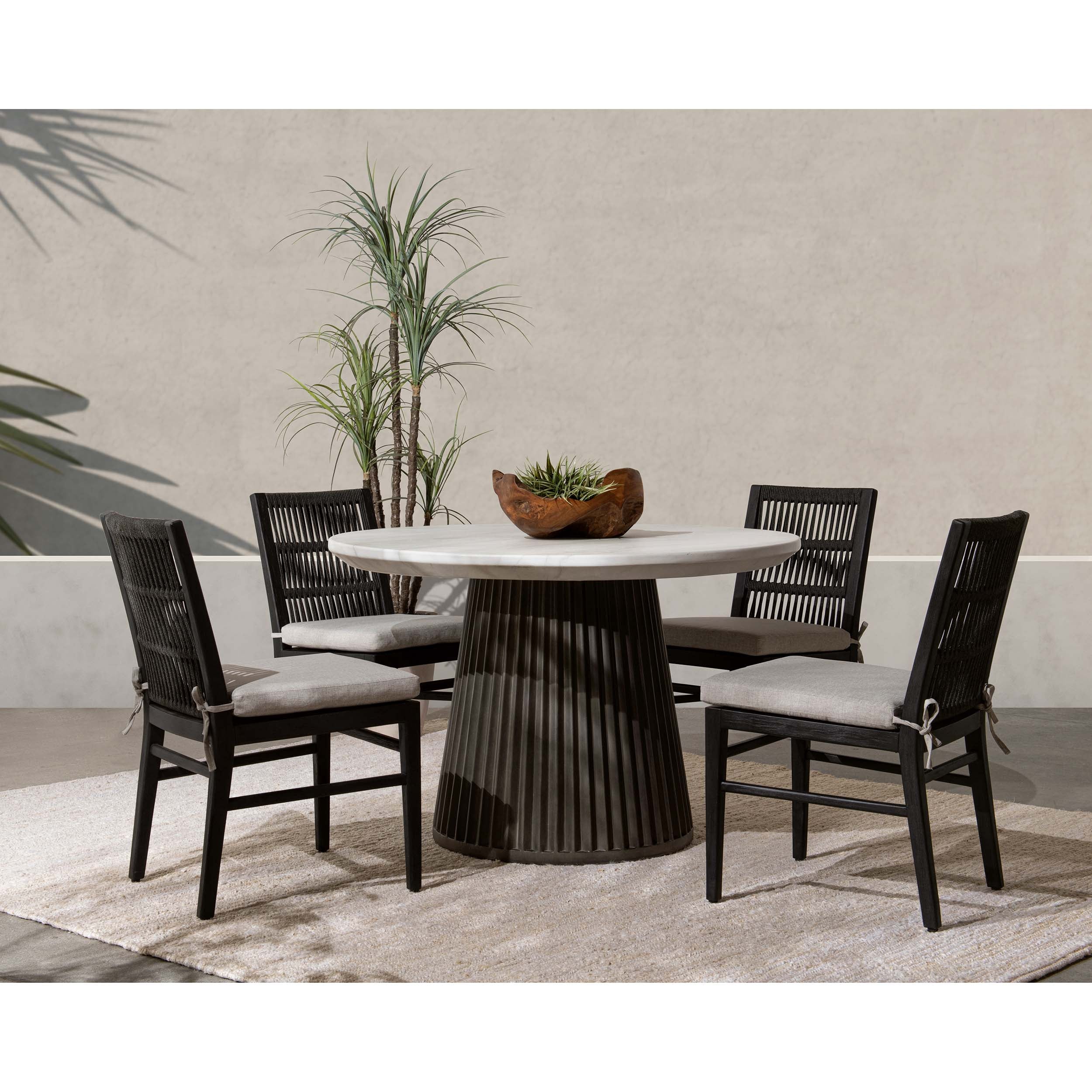 Caspia Outdoor Round Dining Table, Gray - Image 5