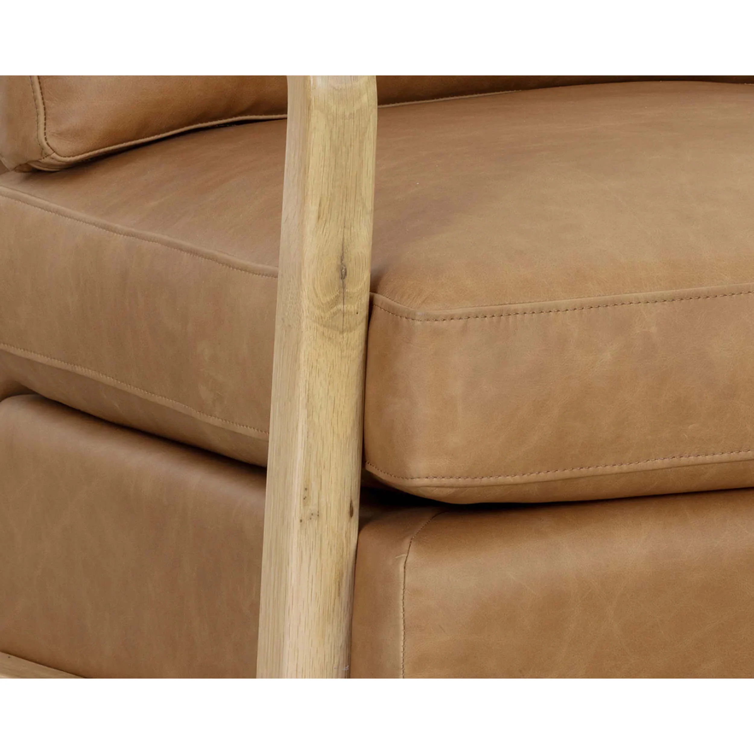Castell Leather Swivel Chair, Ludlow Sesame - Image 6